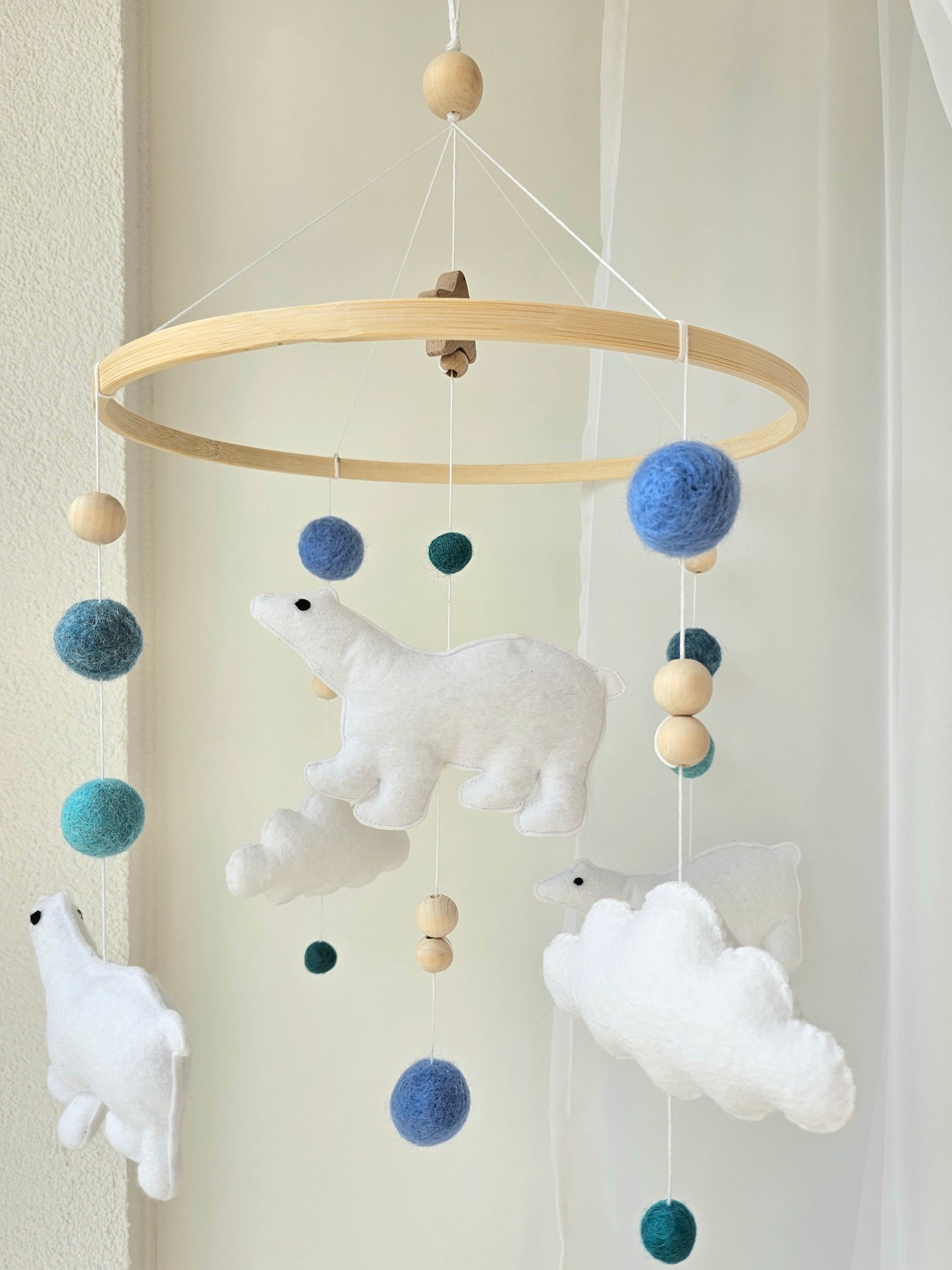 Baby Mobile süsse Eisbären blau