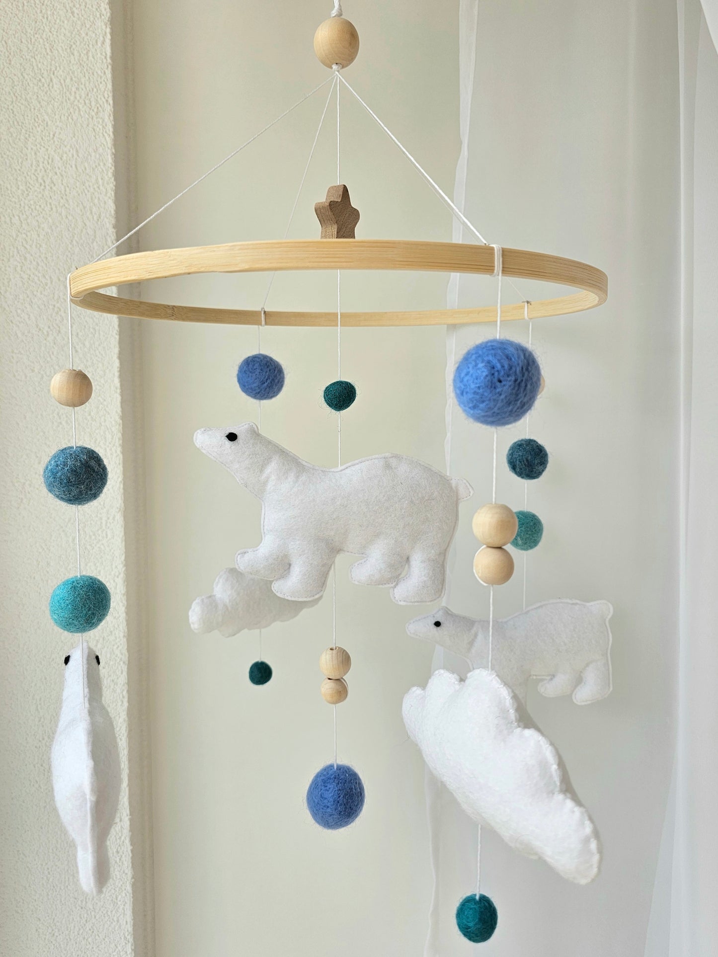 Baby Mobile süsse Eisbären blau
