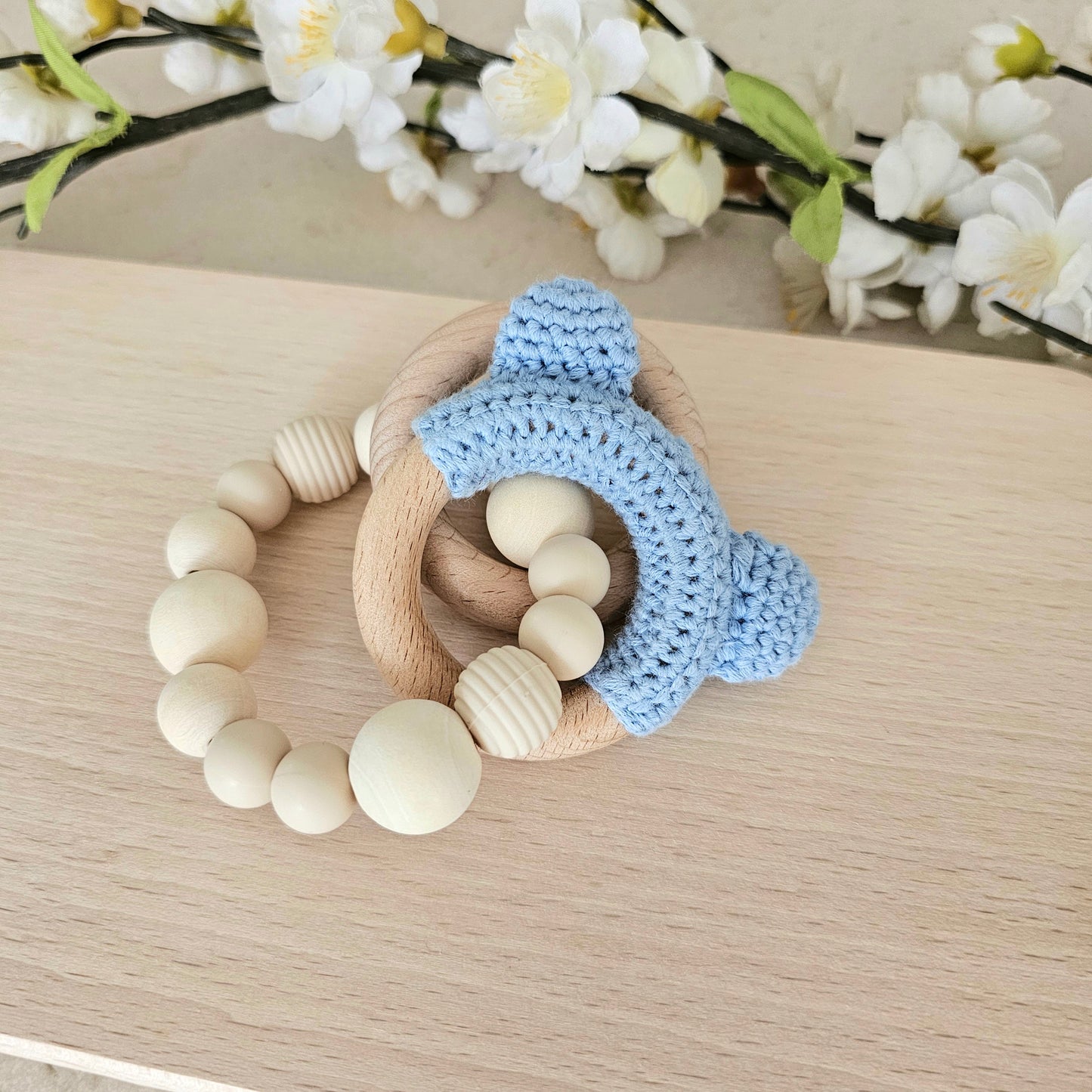 Beissring Teddy Natur blau