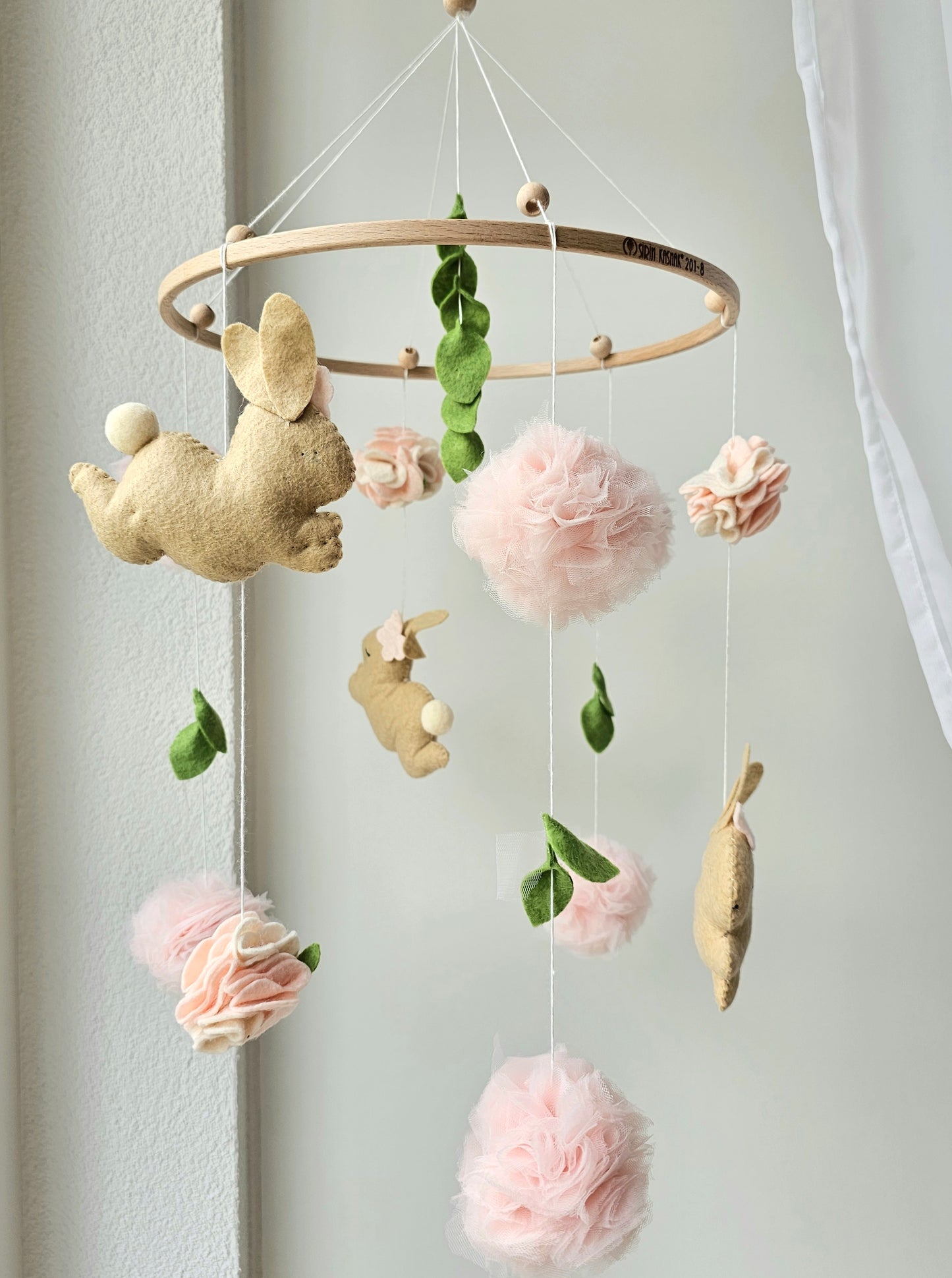 Baby Mobile Hasen Traum rosa