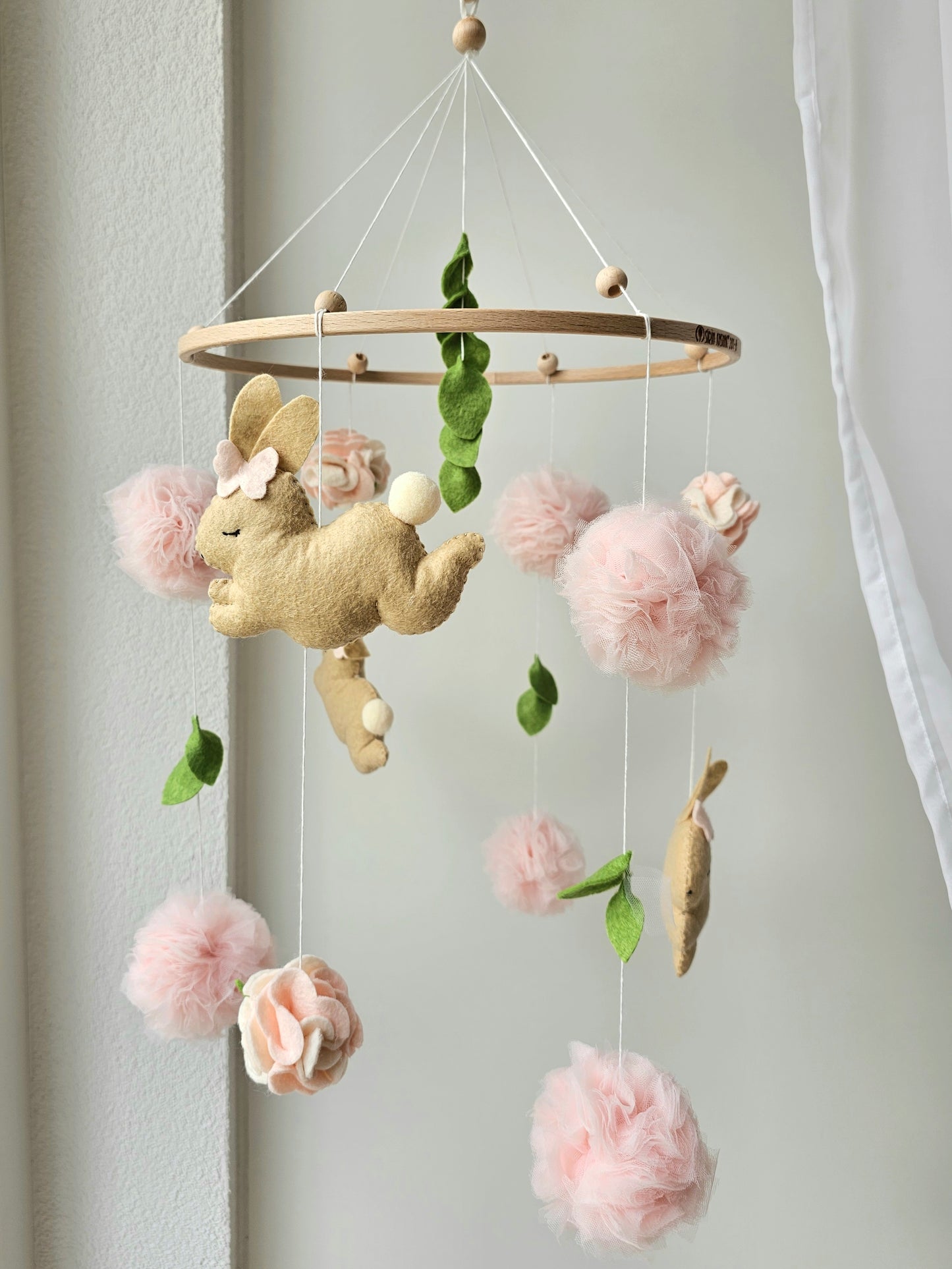 Baby Mobile Hasen Traum rosa
