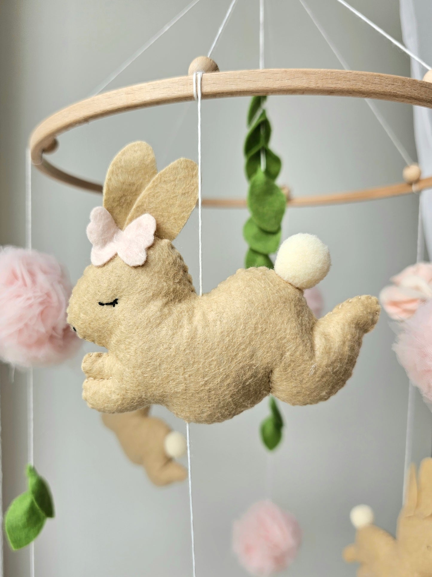 Baby Mobile Hasen Traum rosa
