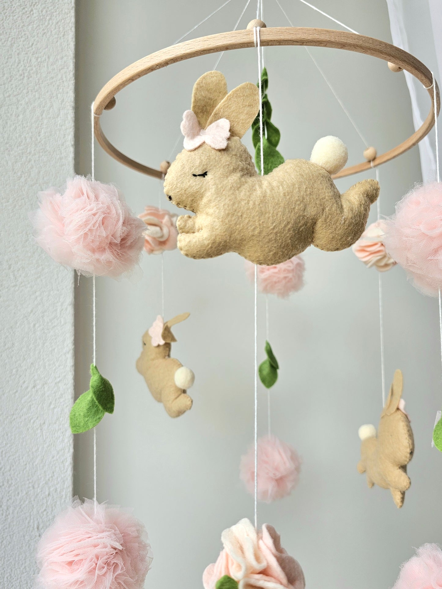 Baby Mobile Hasen Traum rosa