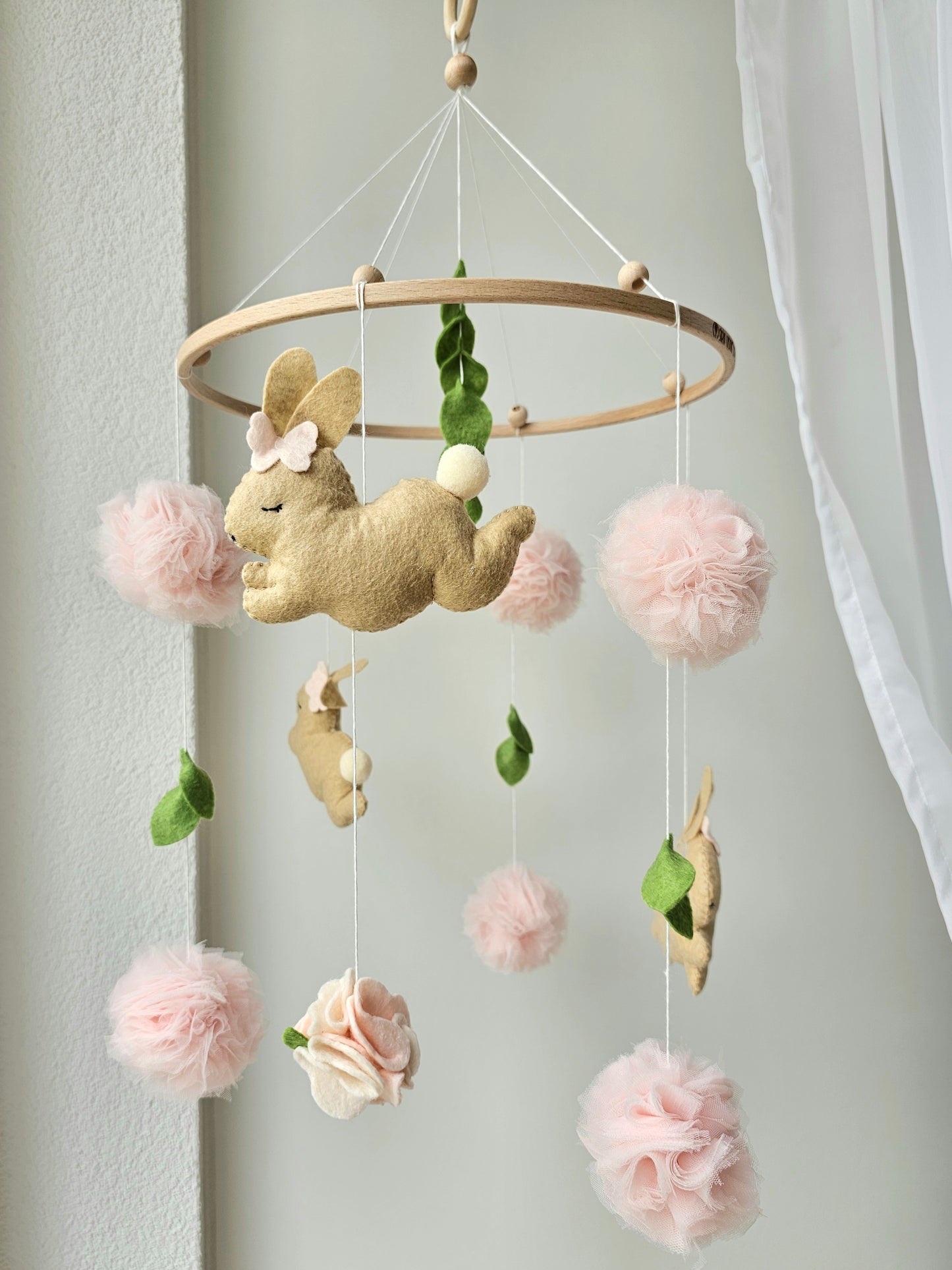 Baby Mobile Hasen Traum rosa