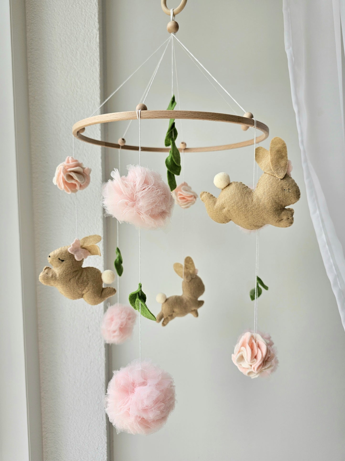 Baby Mobile Hasen Traum rosa
