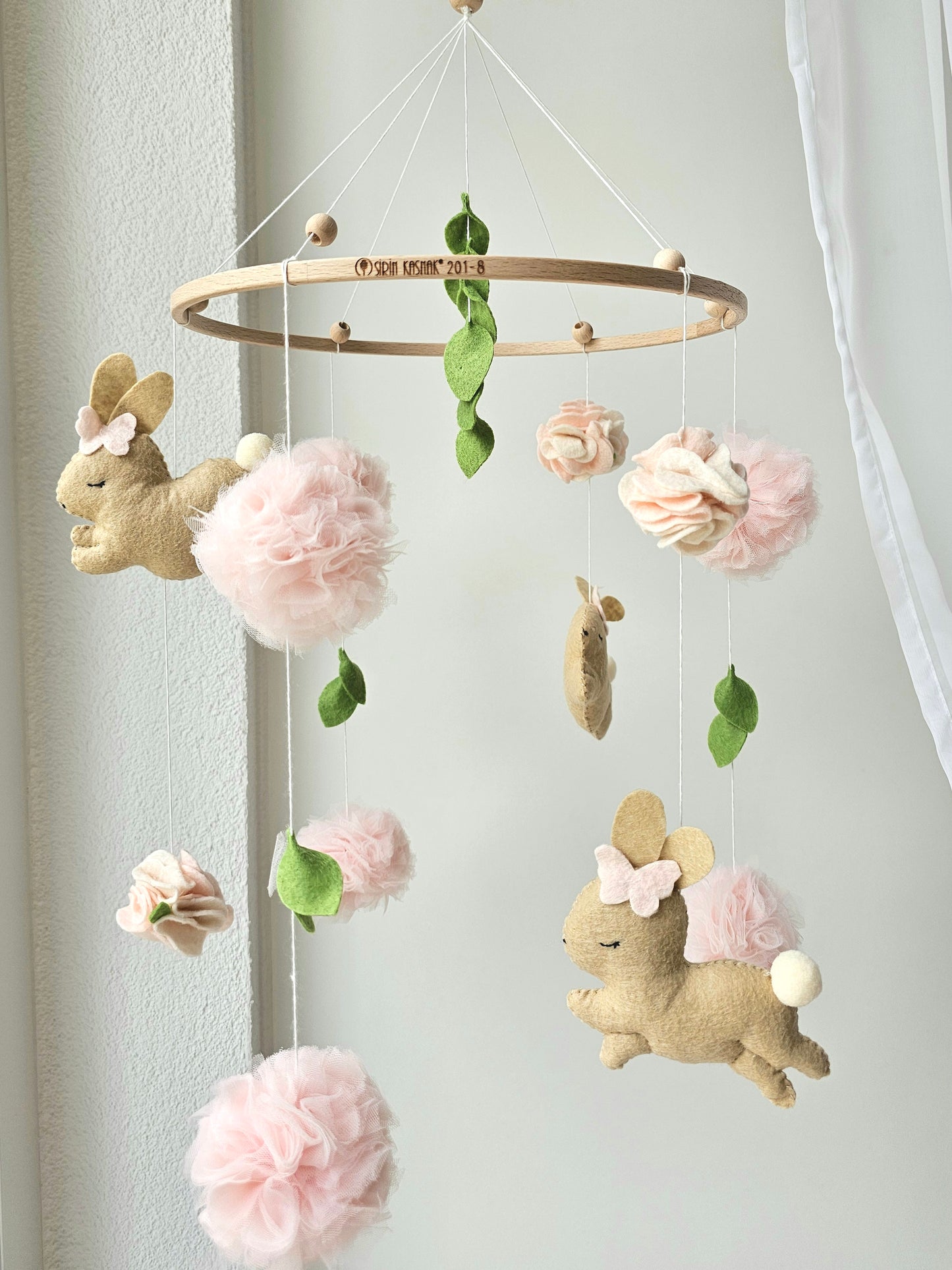 Baby Mobile Hasen Traum rosa