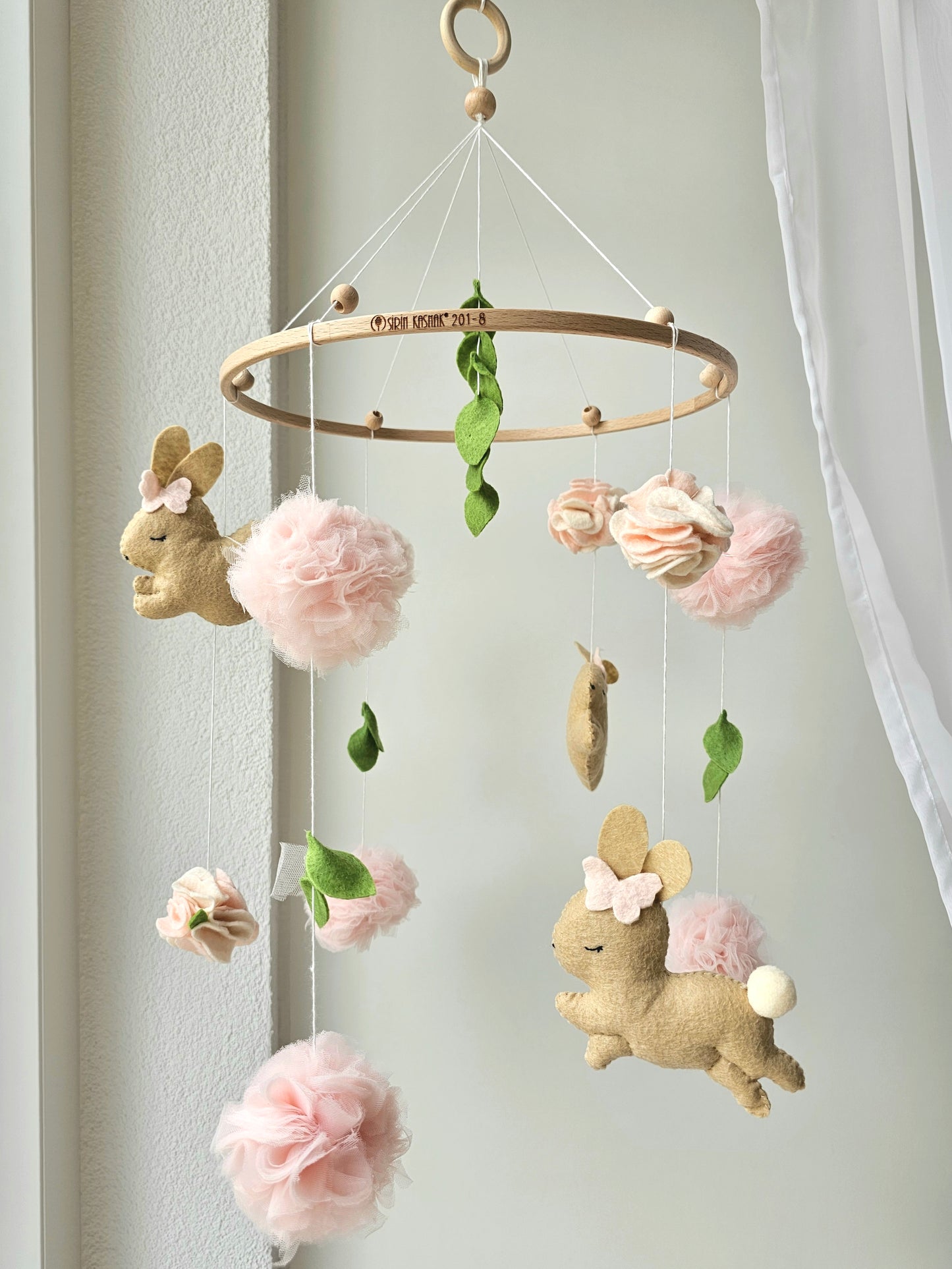 Baby Mobile Hasen Traum rosa