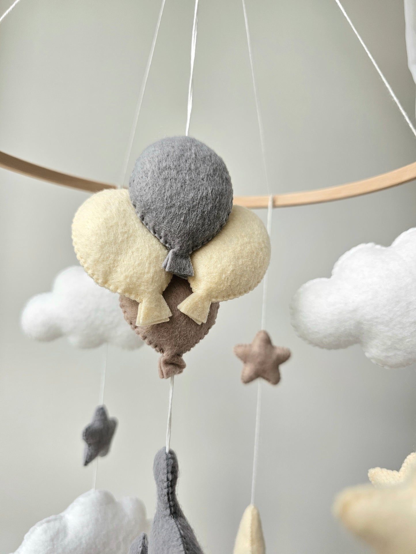 Baby Mobile Elefant hellgelb/grau