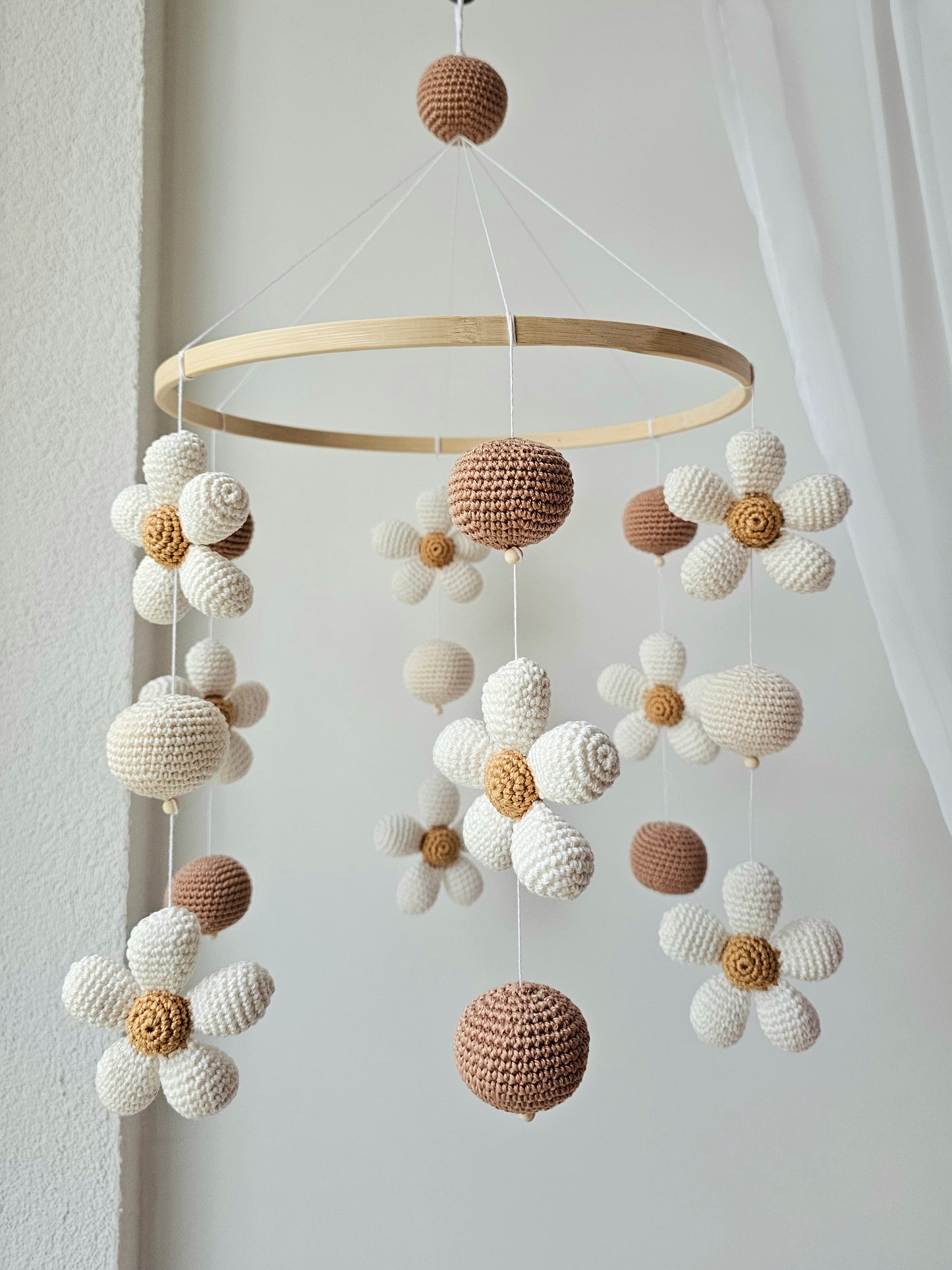Baby Mobile Flower Power beige