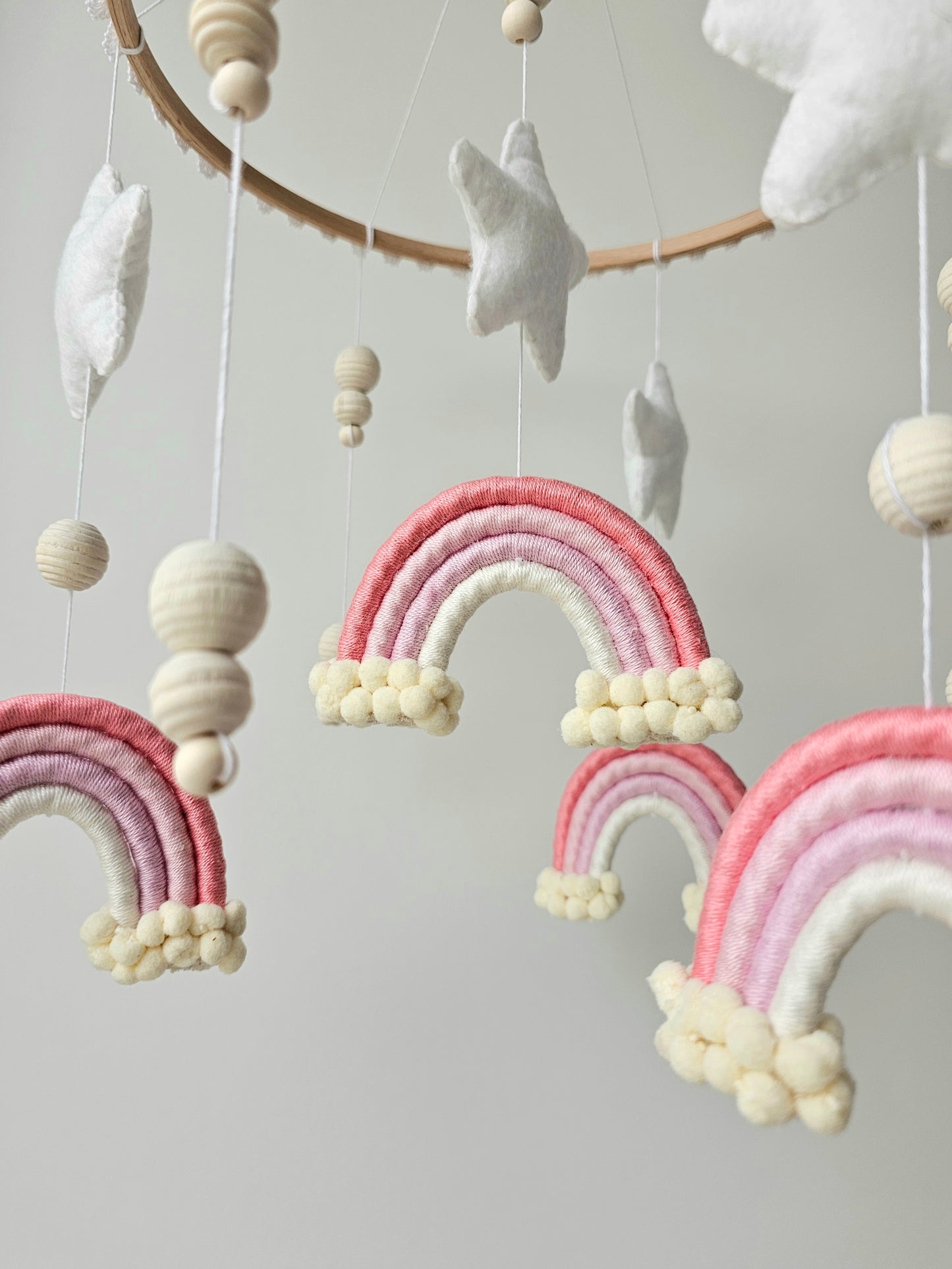 Baby Mobile Makramee/Filz rosa Traum