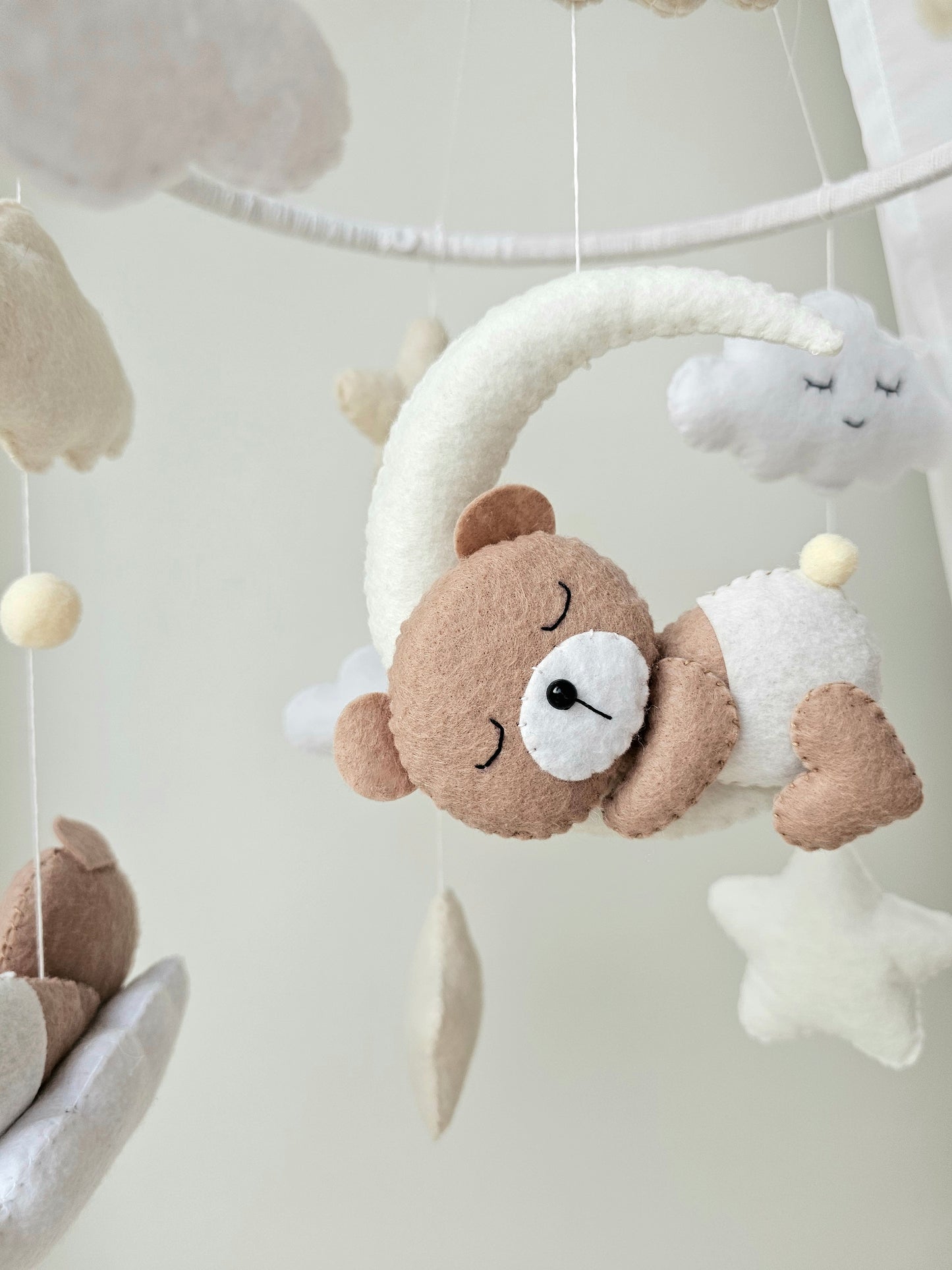 Baby Mobile schlafende Bären gelb