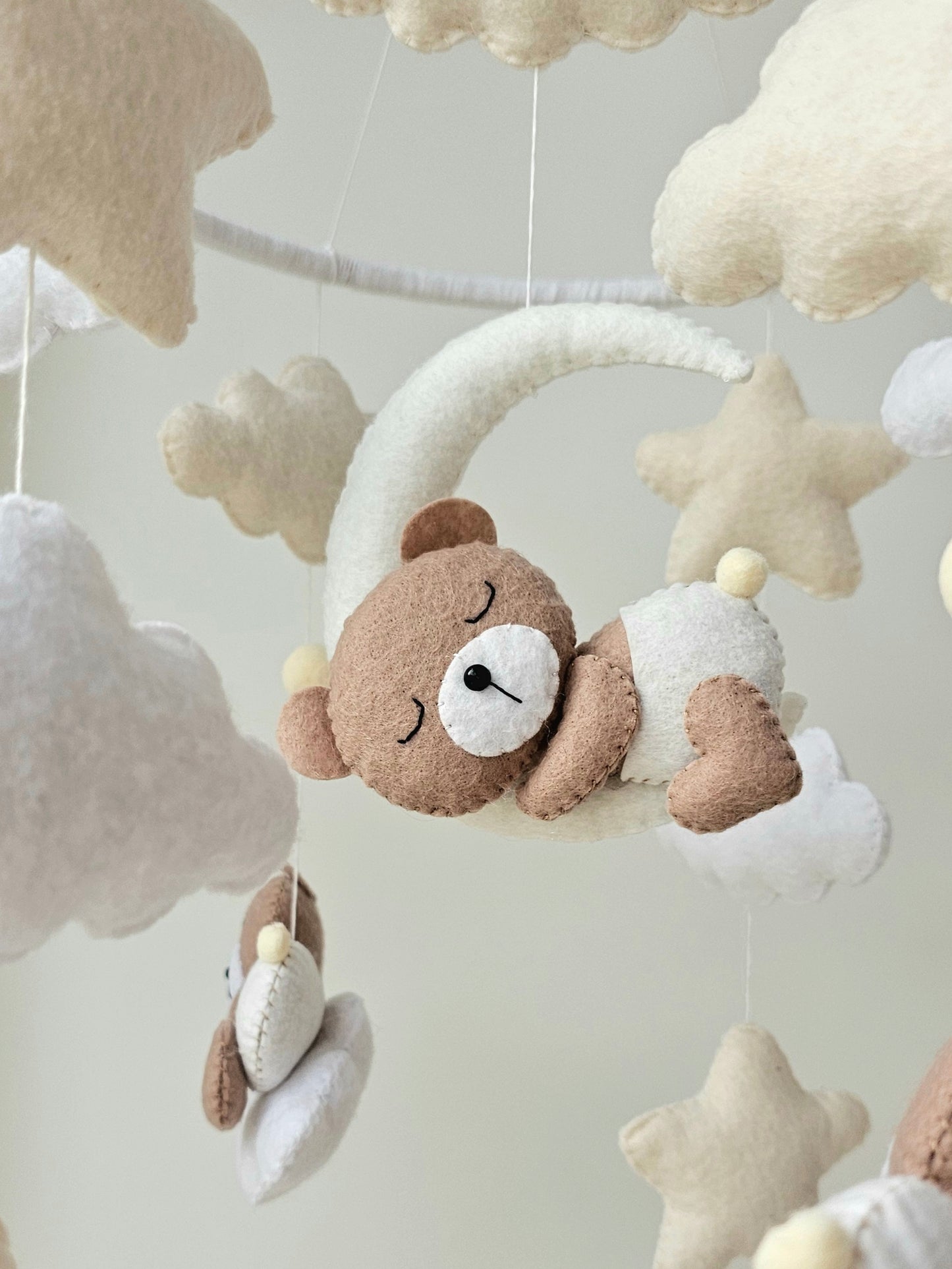 Baby Mobile schlafende Bären gelb