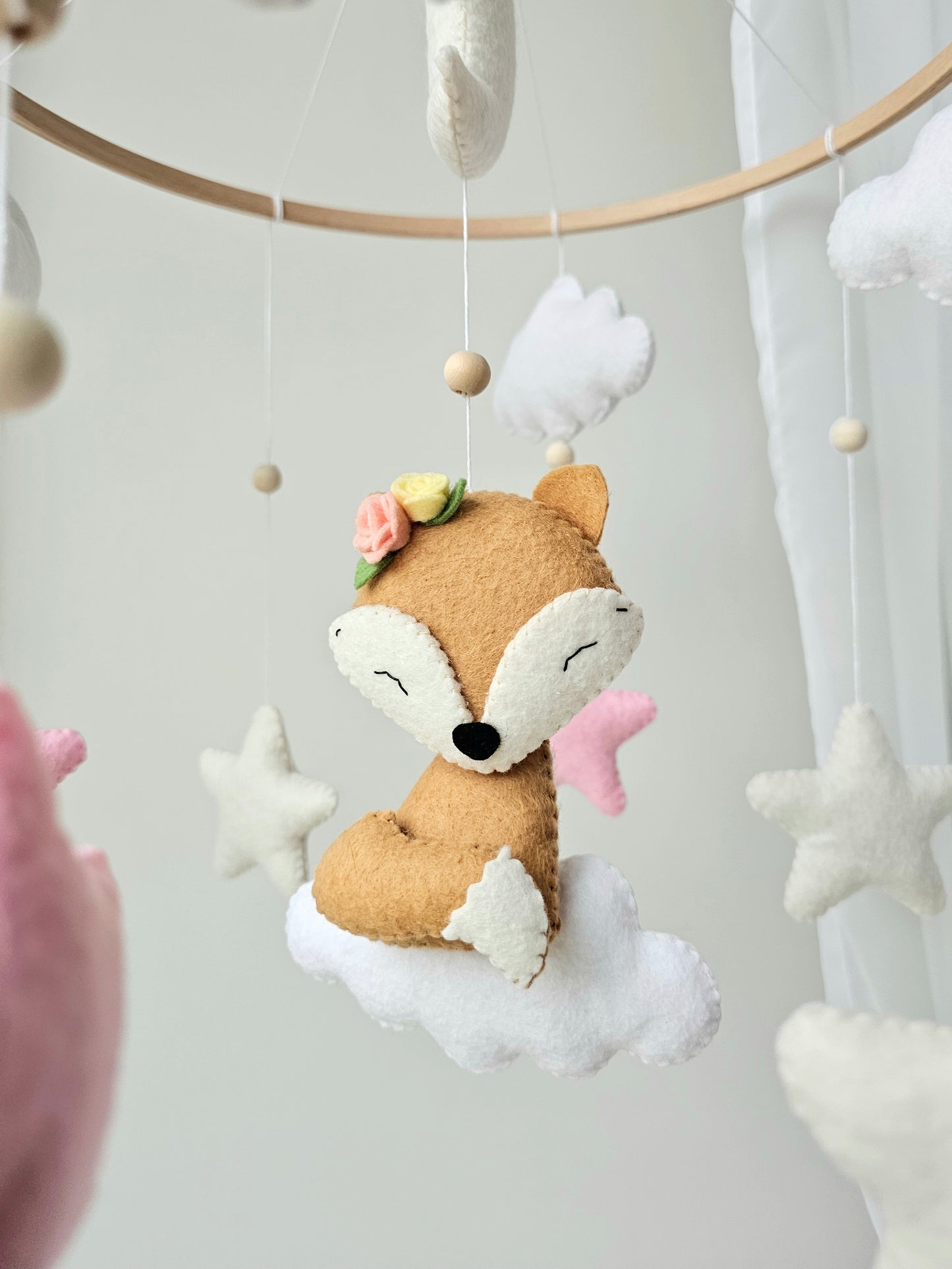 Baby Mobile träumendes Blumen Füchslein
