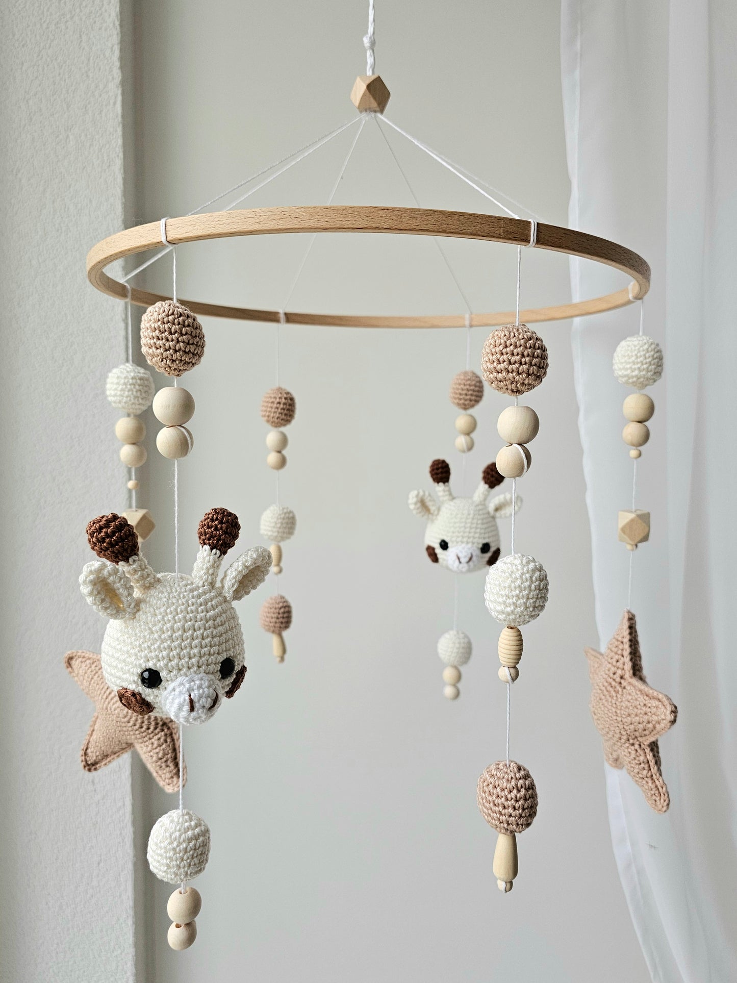 Baby Mobile Häkelliebe Giraffe natur