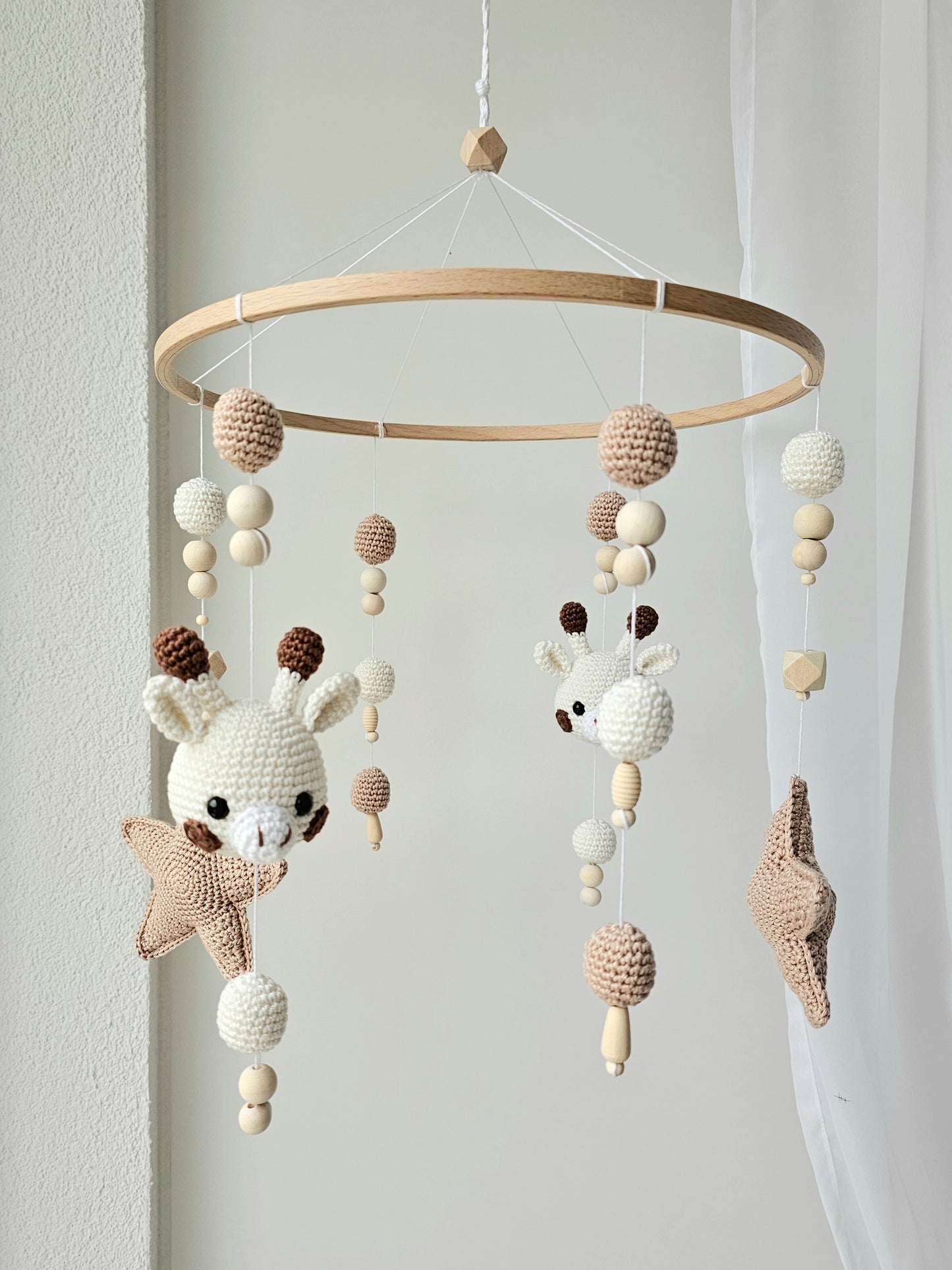 Baby Mobile Häkelliebe Giraffe natur
