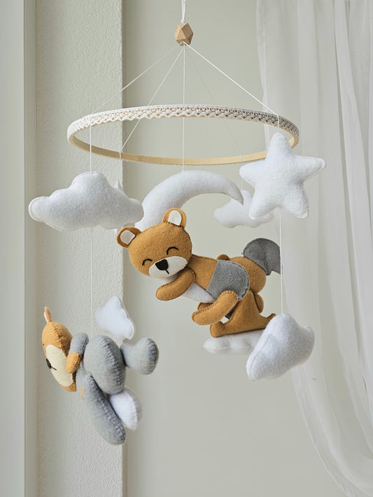 Baby Mobile Bär beige/grau