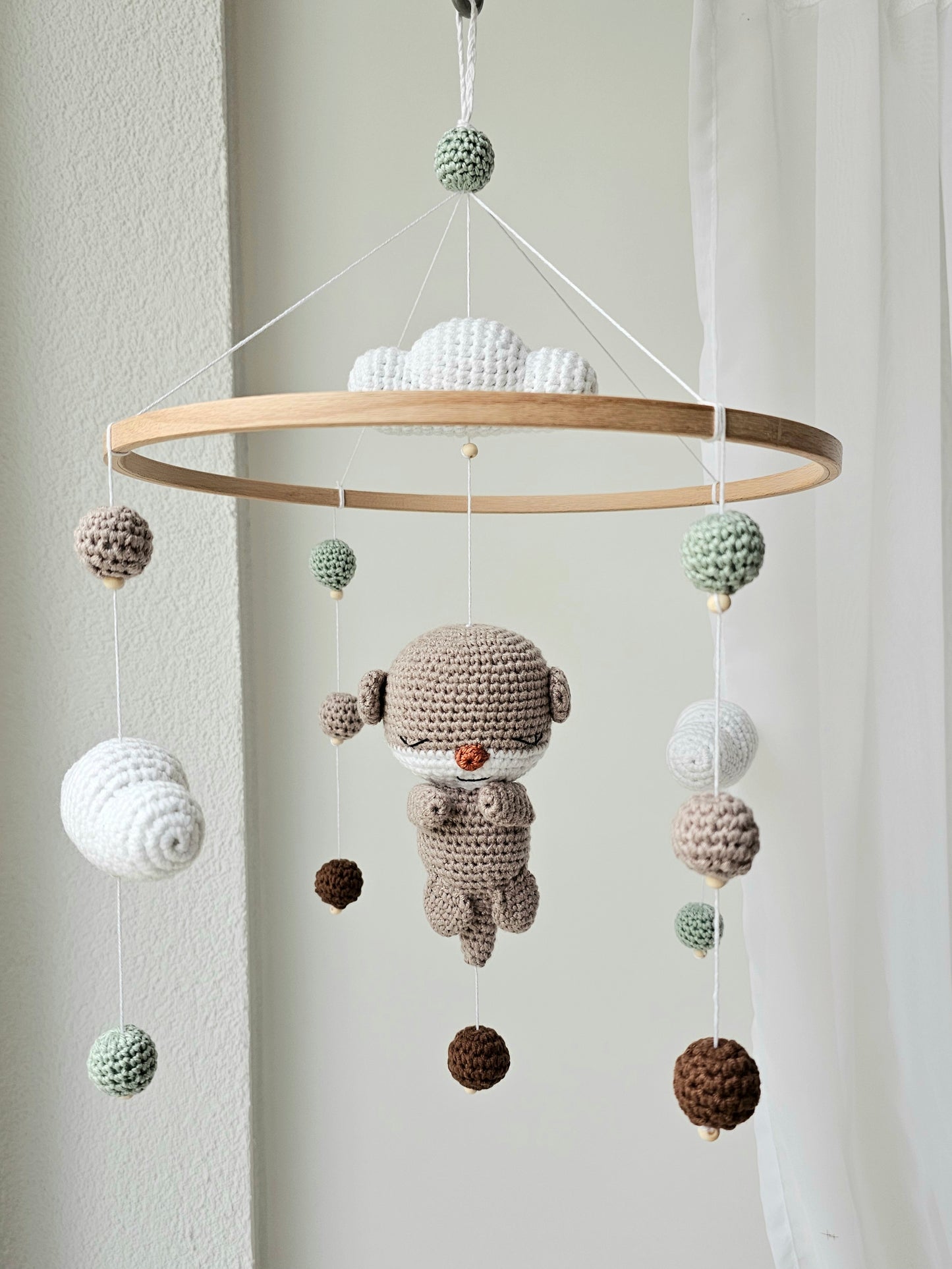 Baby Mobile Häkelliebe Otter beige/türkis