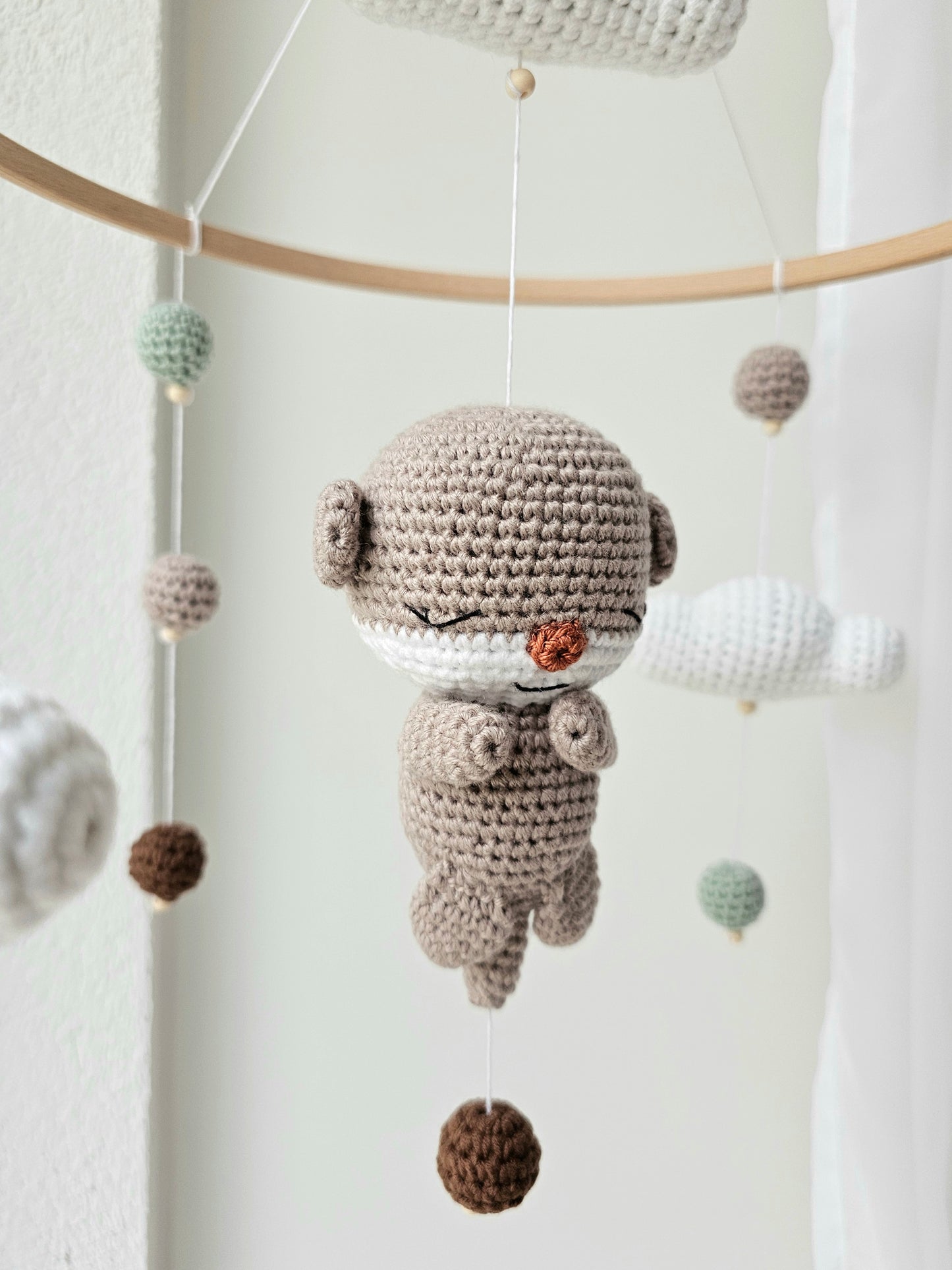 Baby Mobile Häkelliebe Otter beige/türkis