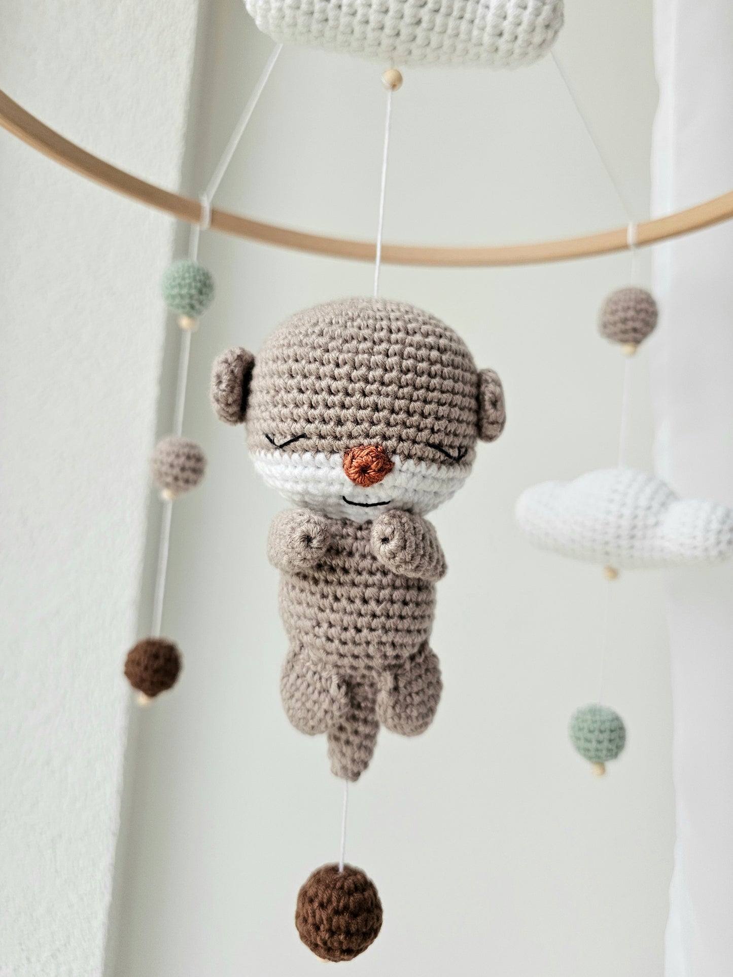 Baby Mobile Häkelliebe Otter beige/türkis