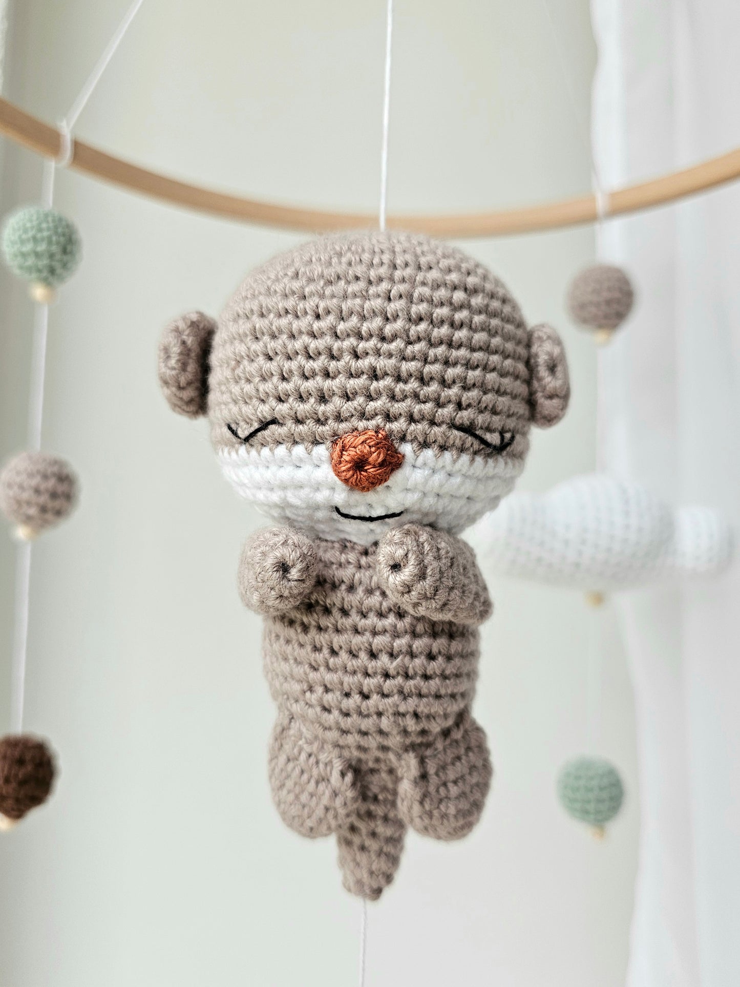 Baby Mobile Häkelliebe Otter beige/türkis