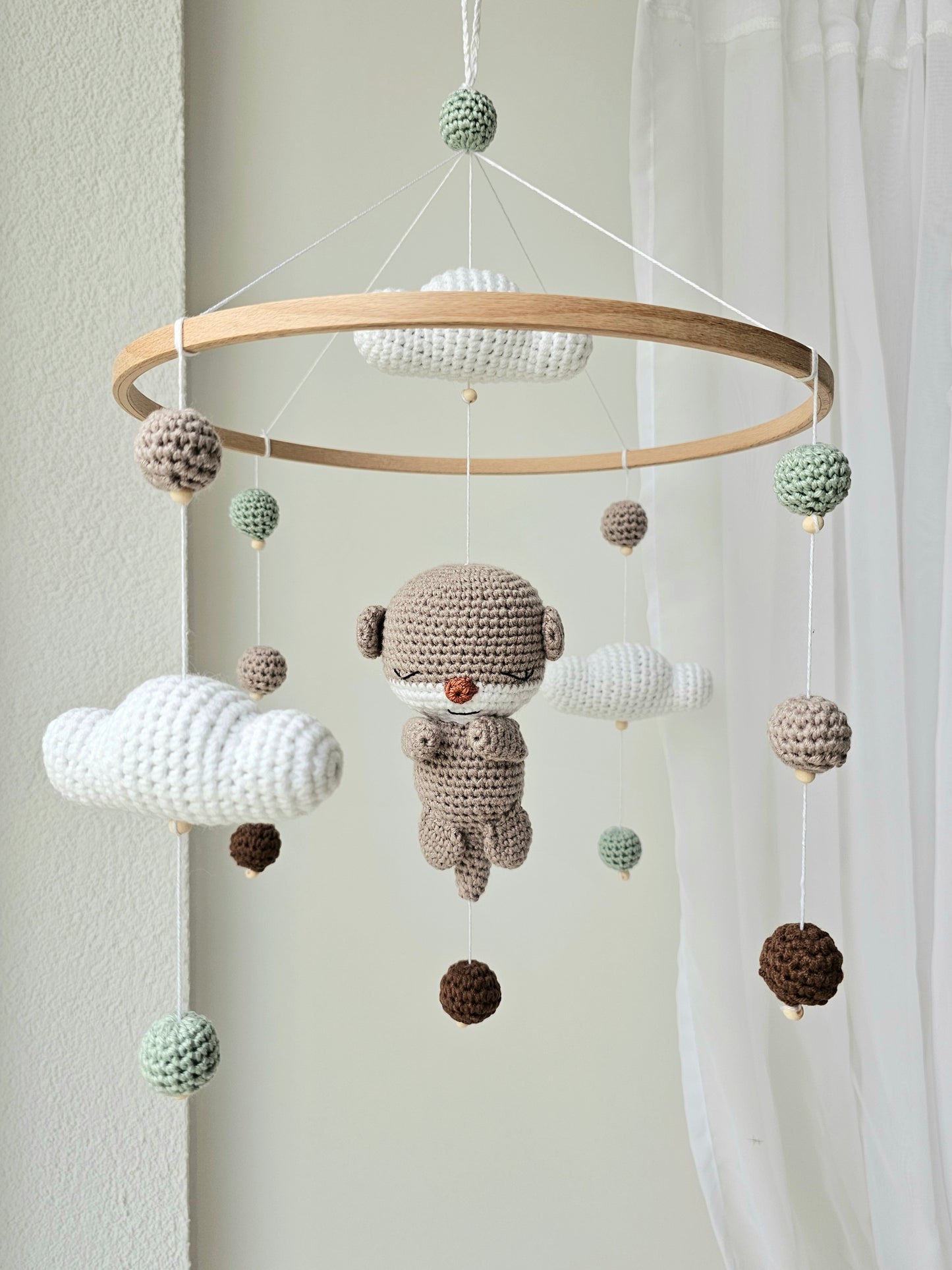 Baby Mobile Häkelliebe Otter beige/türkis
