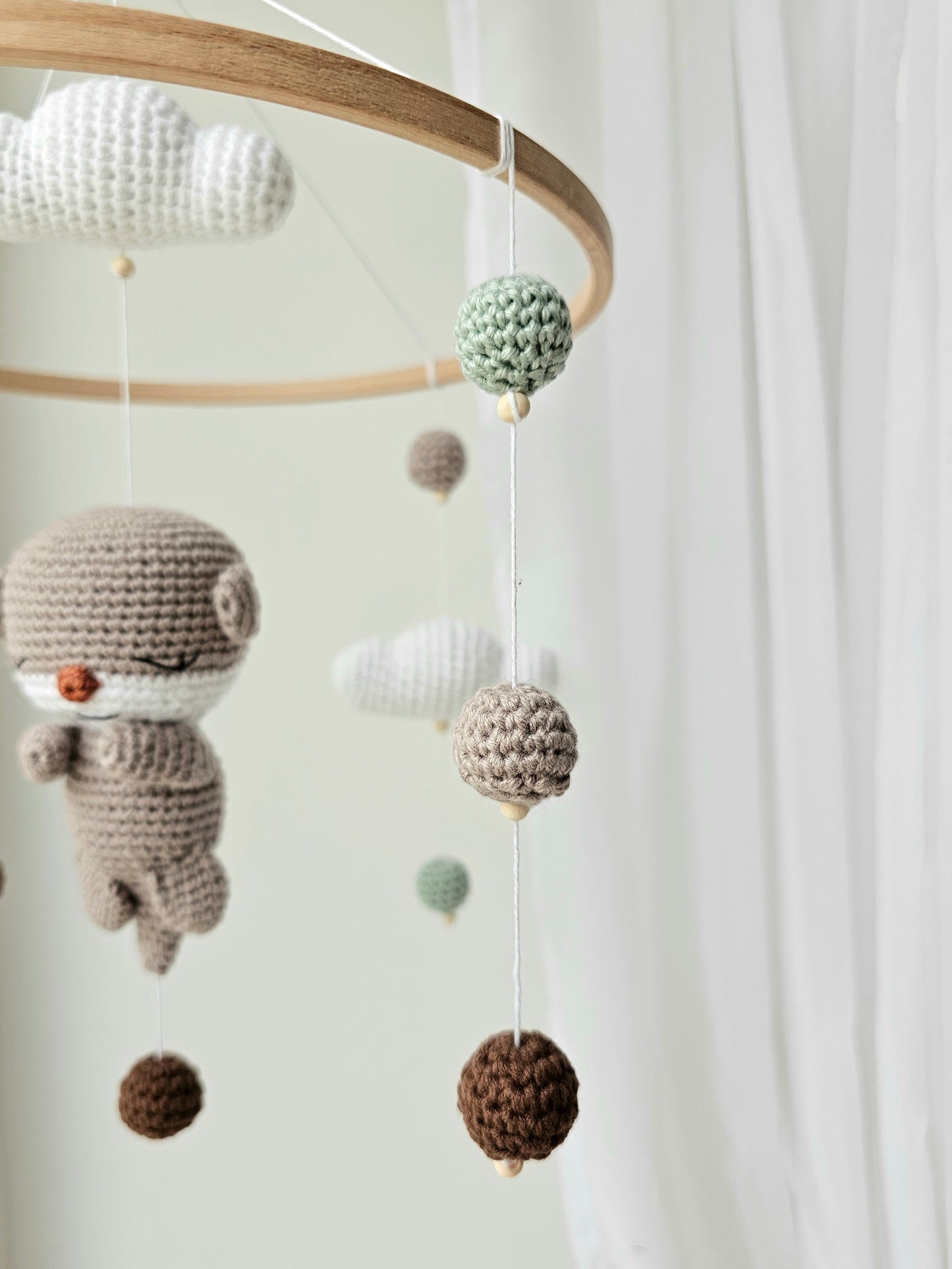 Baby Mobile Häkelliebe Otter beige/türkis