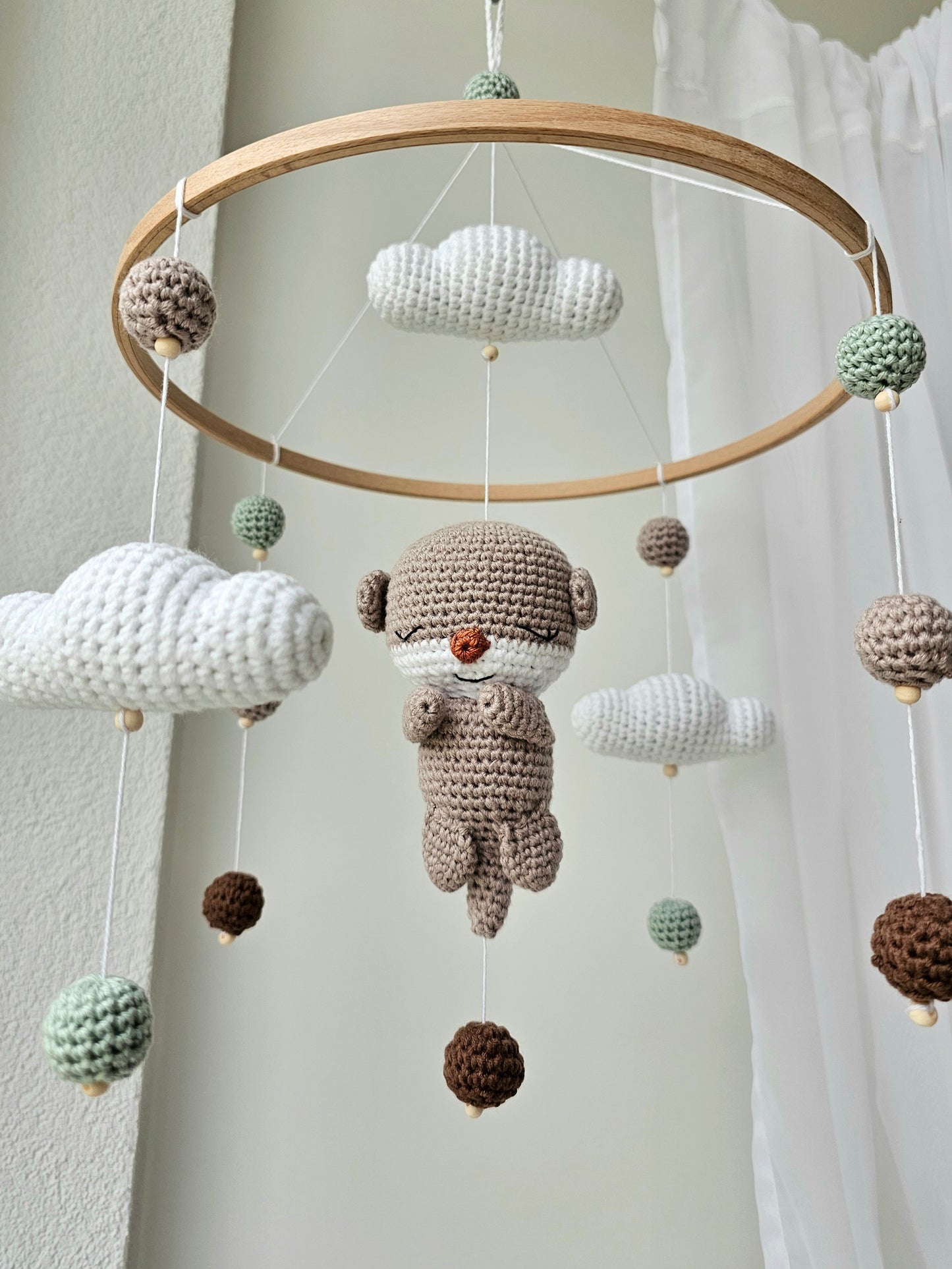 Baby Mobile Häkelliebe Otter beige/türkis