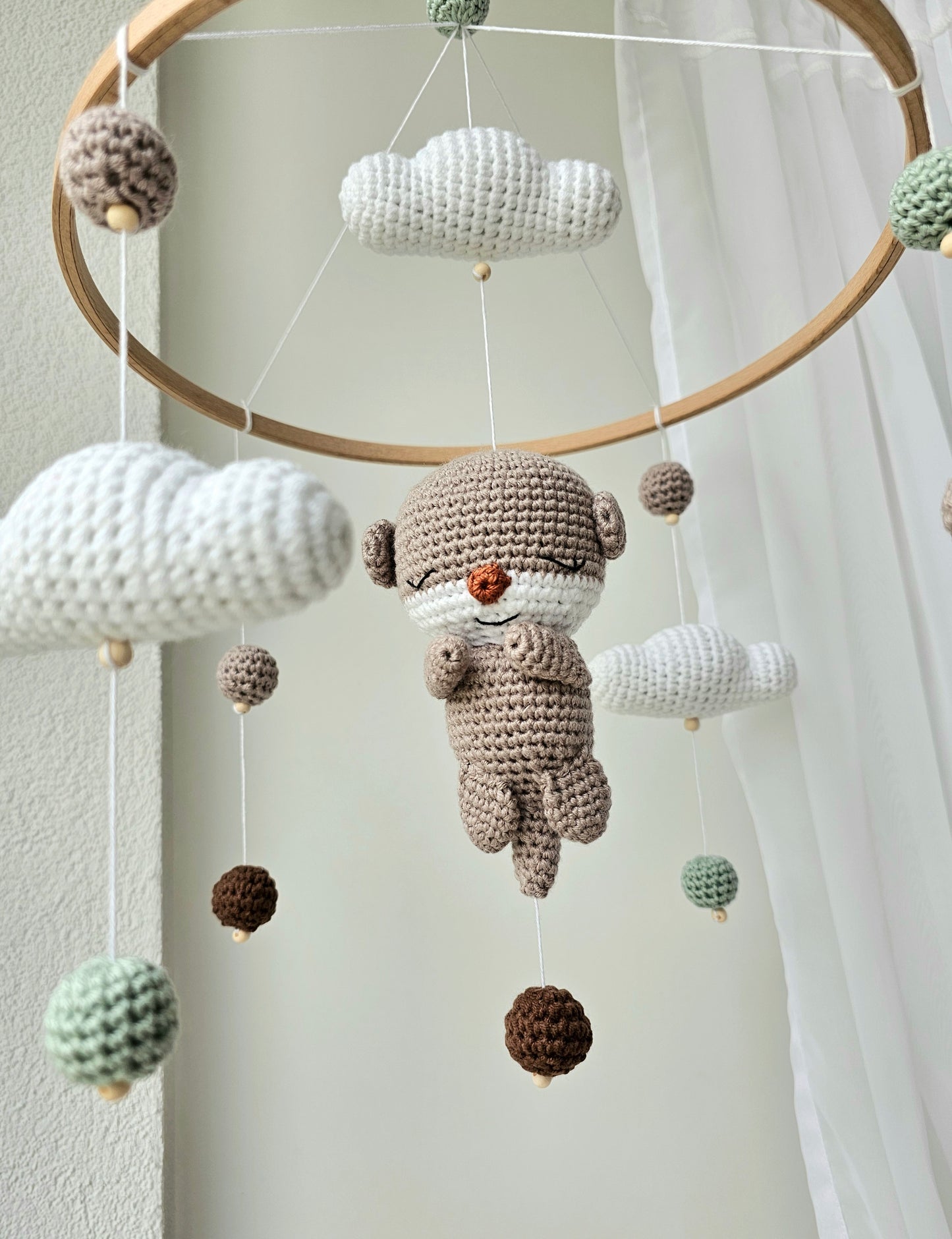 Baby Mobile Häkelliebe Otter beige/türkis