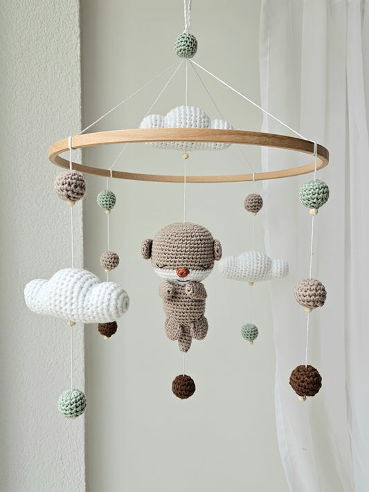 Baby Mobile Häkelliebe Otter beige/türkis