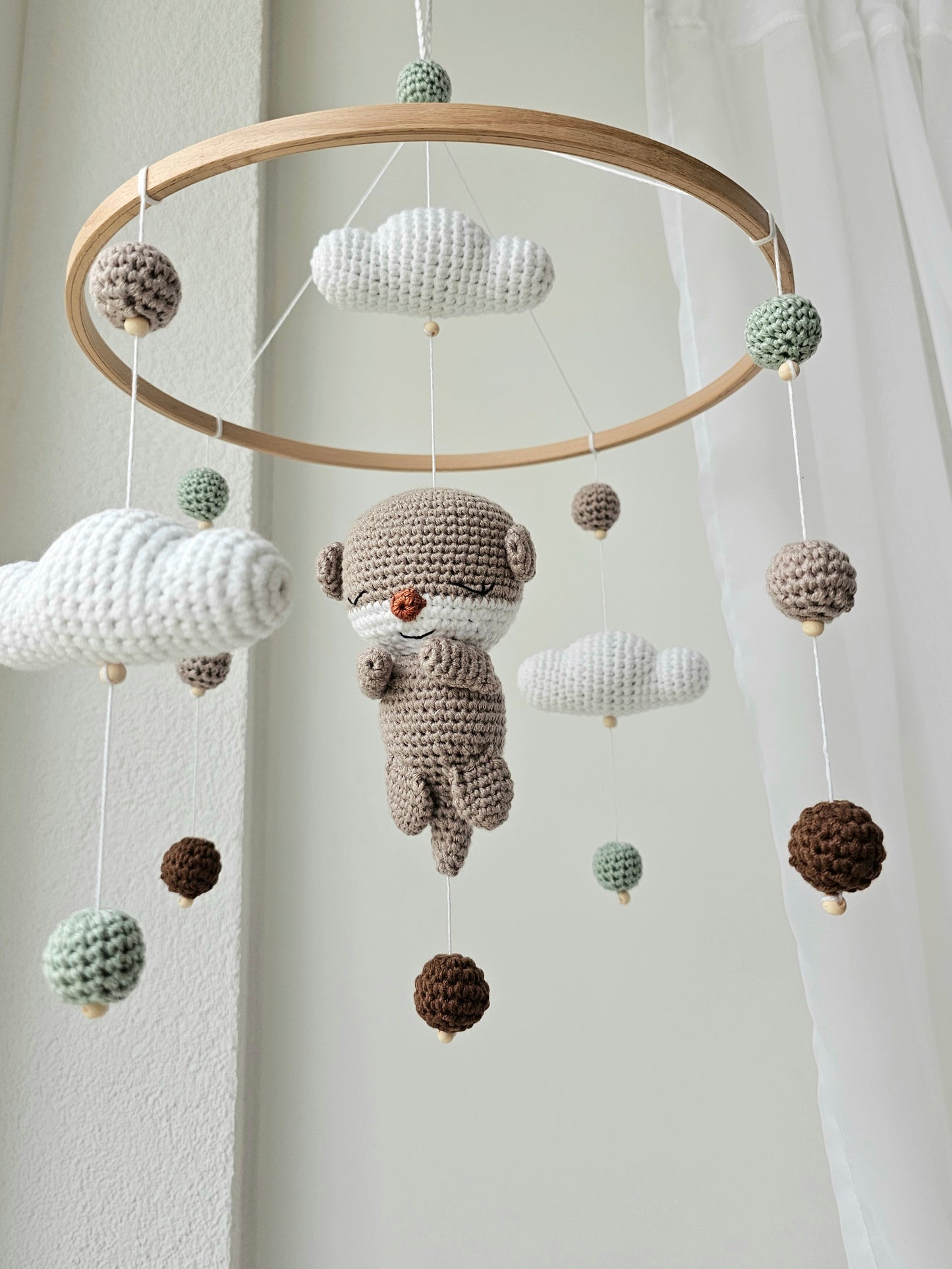 Baby Mobile Häkelliebe Otter beige/türkis