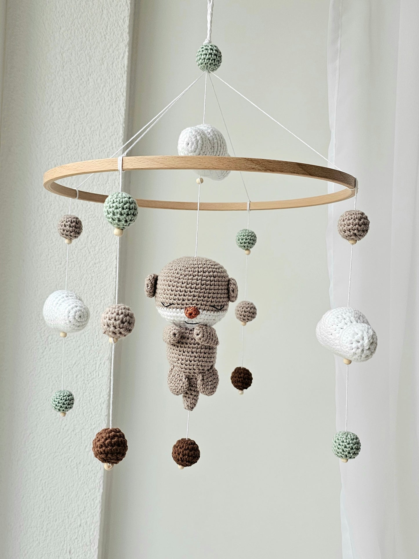 Baby Mobile Häkelliebe Otter beige/türkis