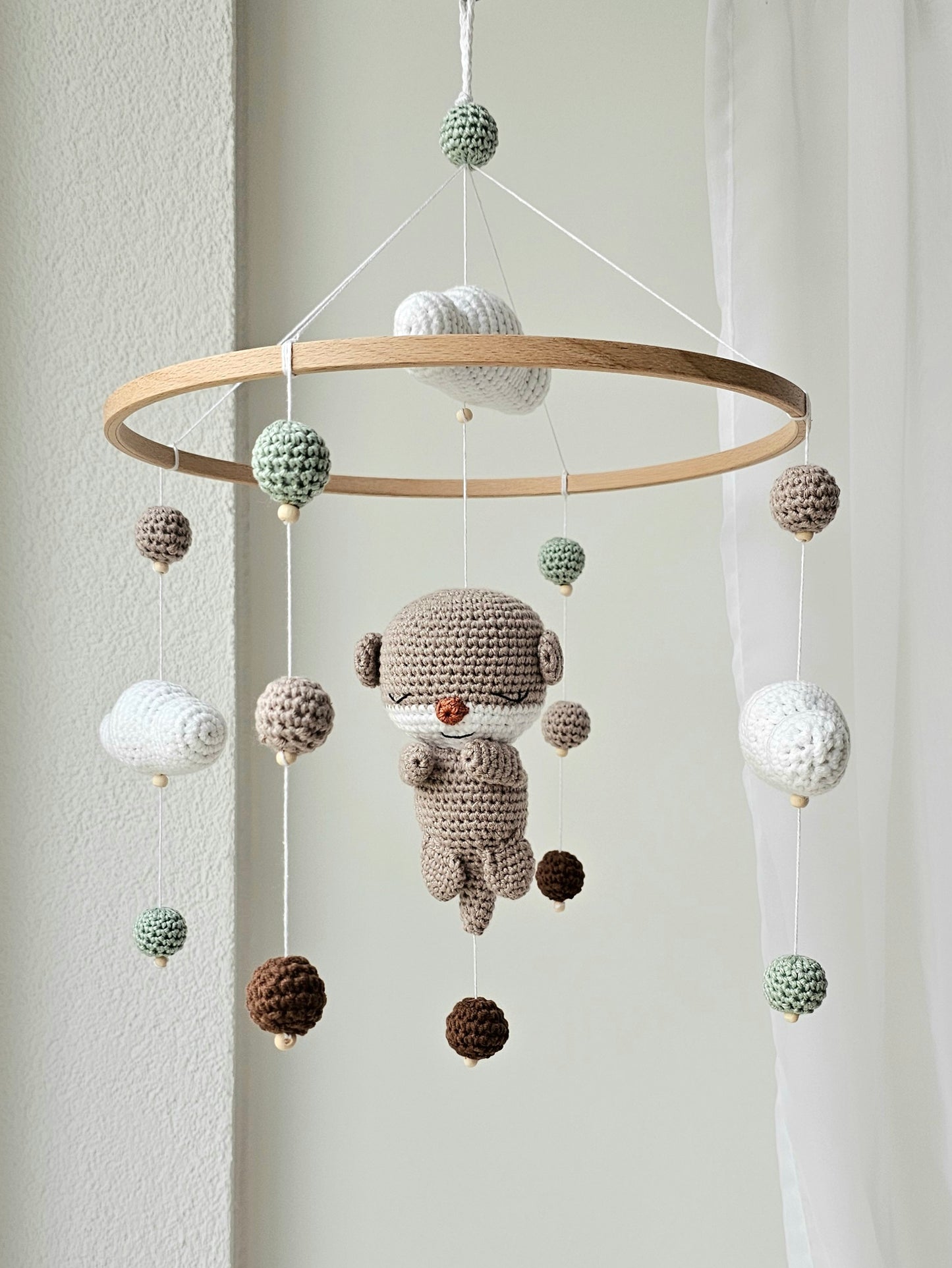 Baby Mobile Häkelliebe Otter beige/türkis