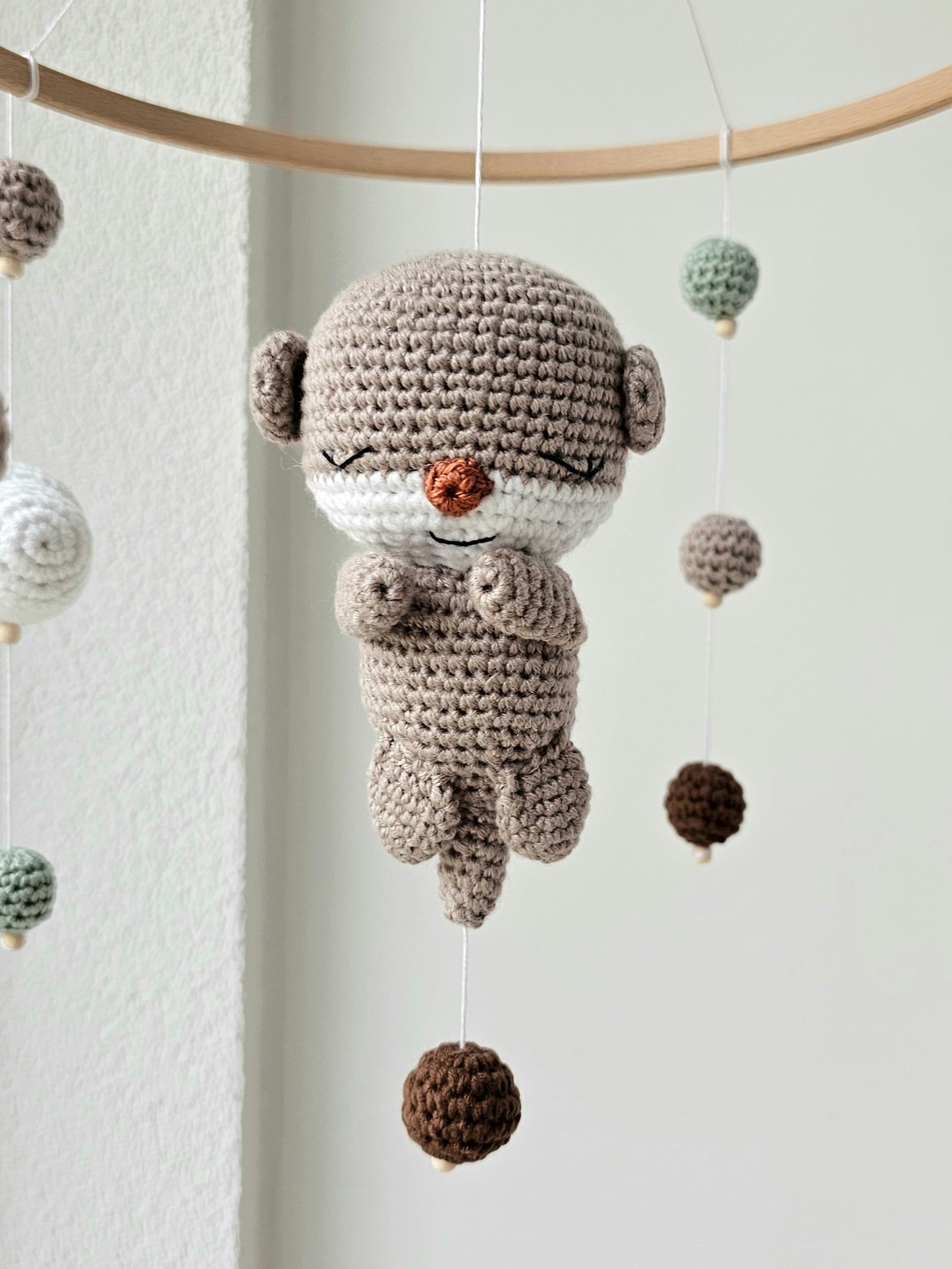 Baby Mobile Häkelliebe Otter beige/türkis