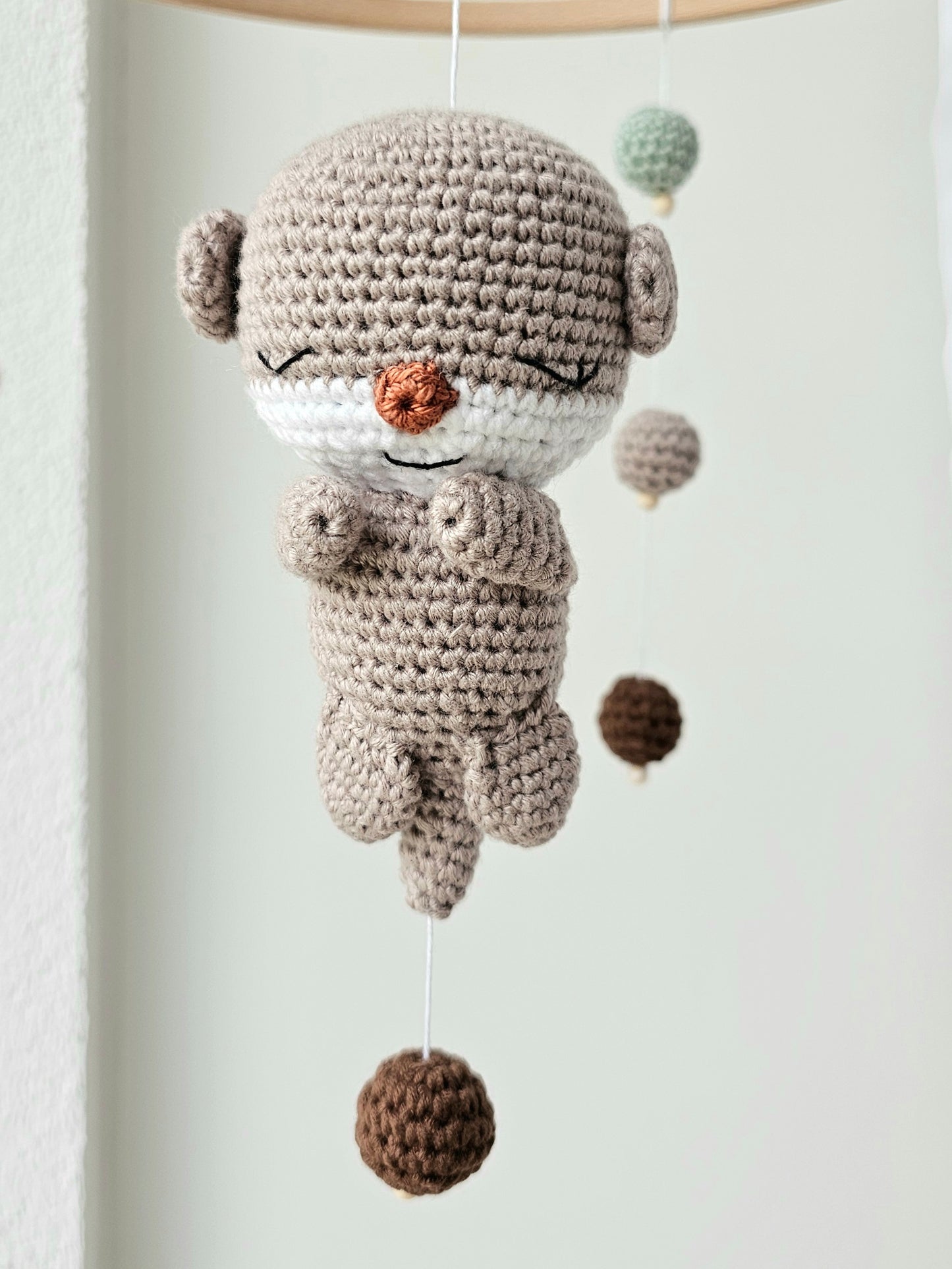 Baby Mobile Häkelliebe Otter beige/türkis