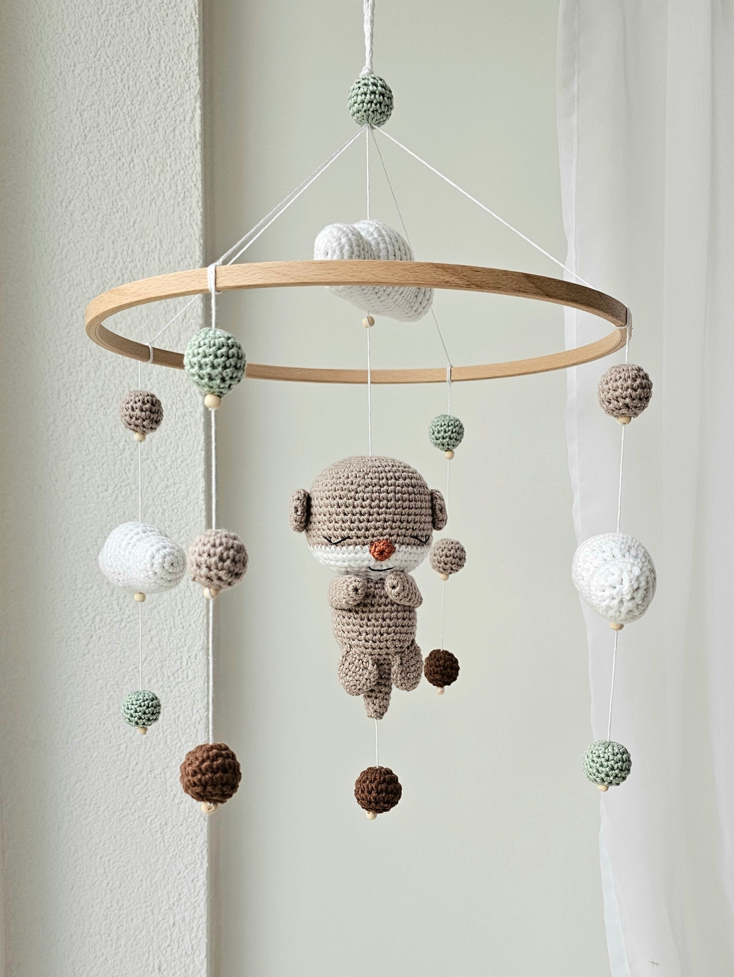 Baby Mobile Häkelliebe Otter beige/türkis