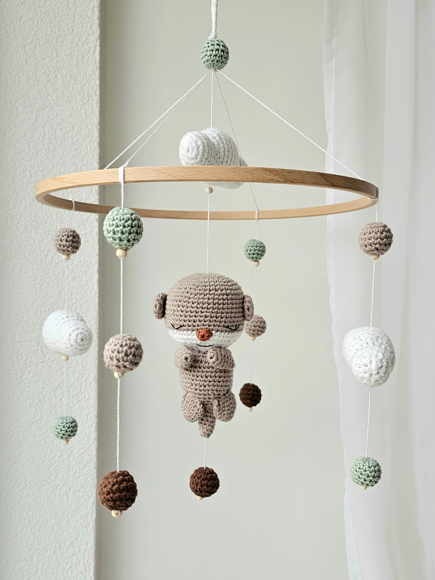 Baby Mobile Häkelliebe Otter beige/türkis