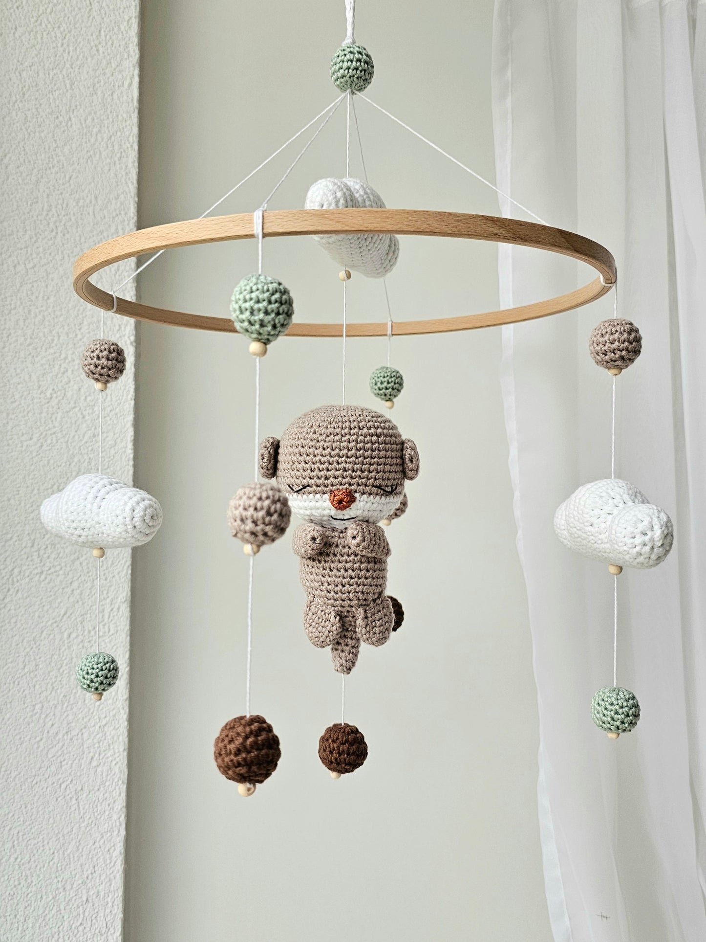 Baby Mobile Häkelliebe Otter beige/türkis