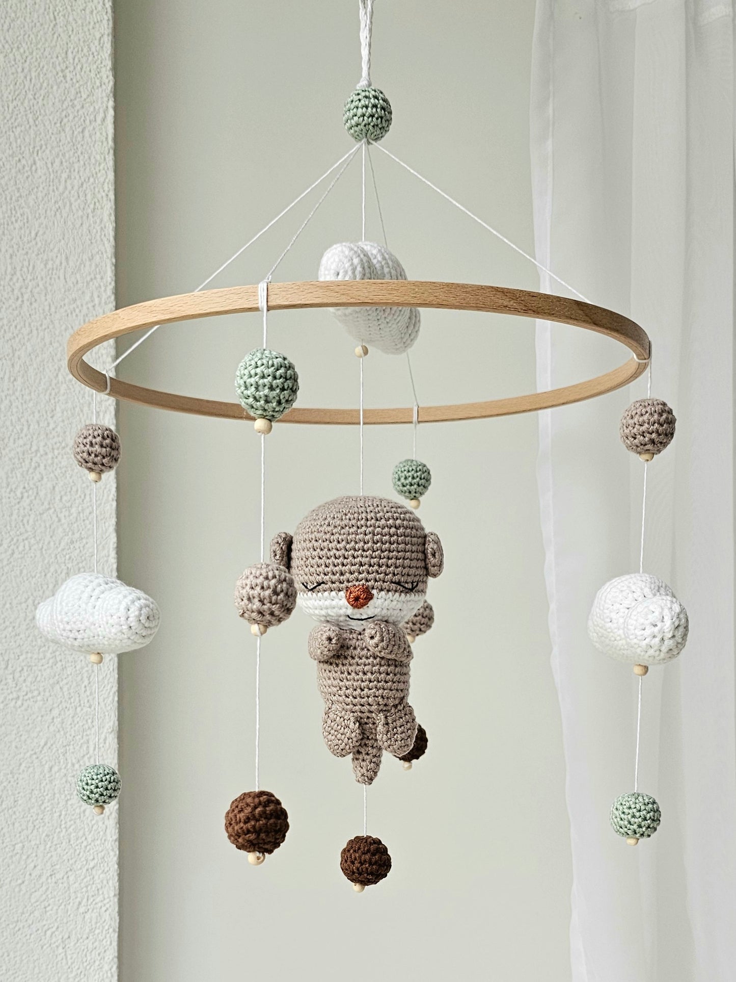 Baby Mobile Häkelliebe Otter beige/türkis