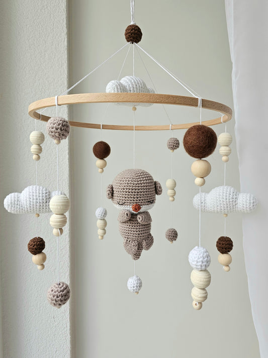 Baby Mobile Häkelliebe Otter dunkelbraun