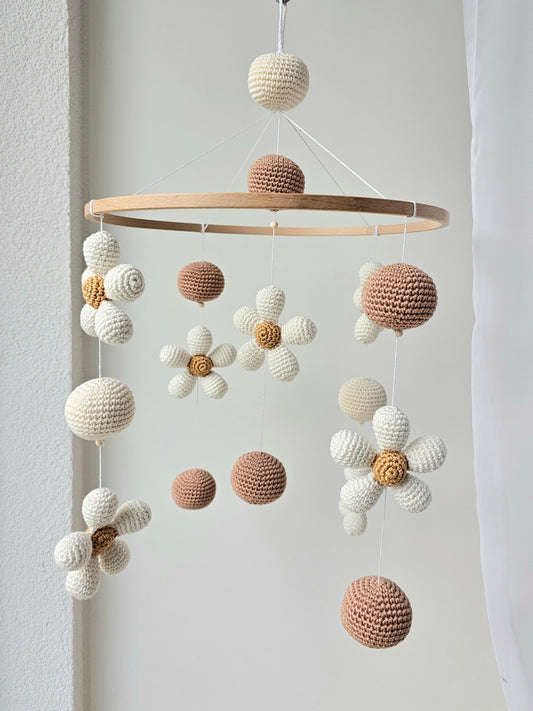 Baby Mobile Flower Power beige Mini
