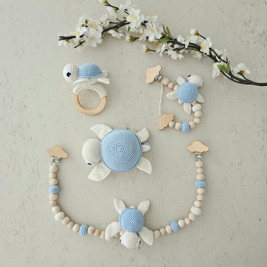 4er Set süsse Schildkröte hellblau