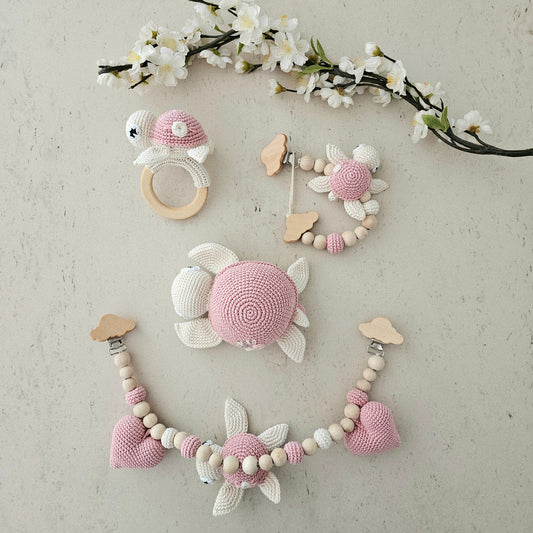 4er Set süsse Schildkröte rosa