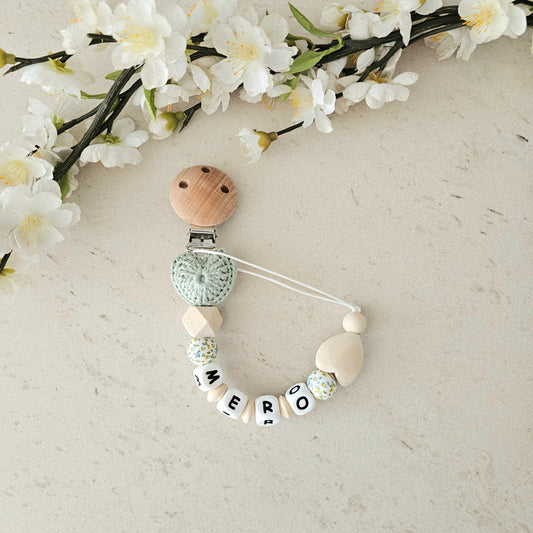 Schnullerkette Herzchen blau