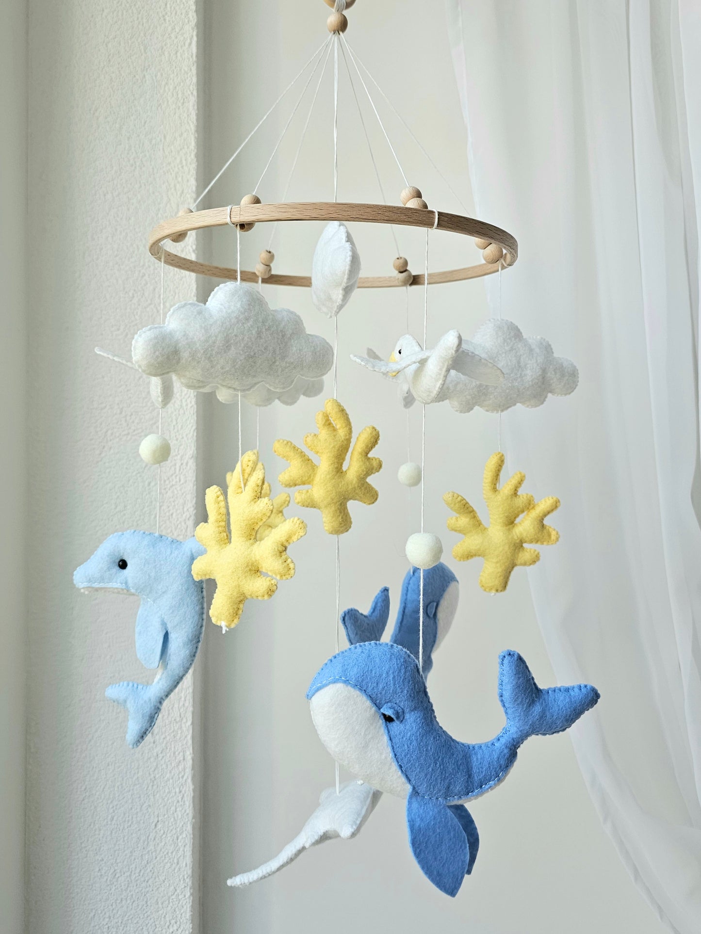 Baby Mobile Meer Liebe blau/gelb