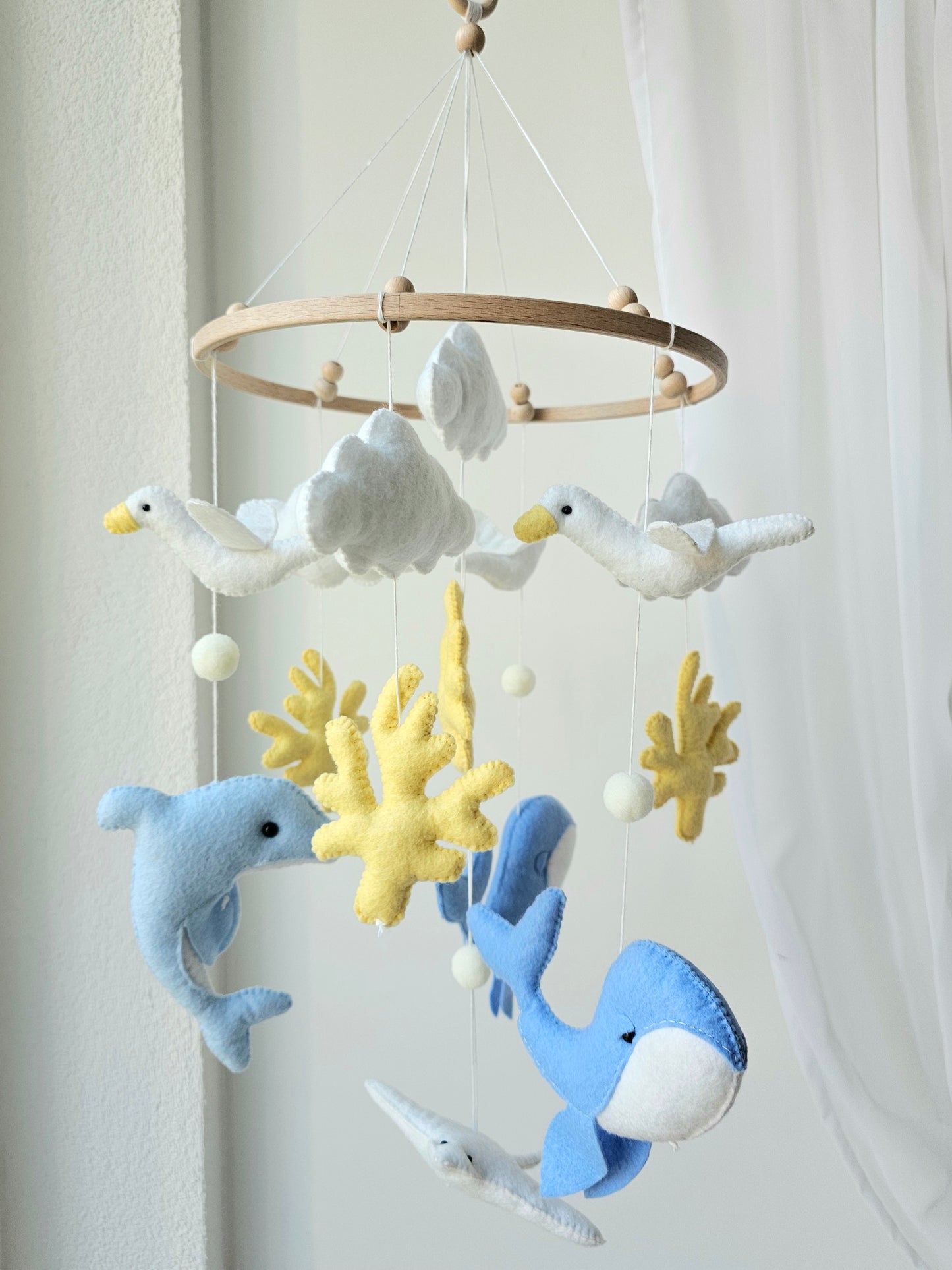 Baby Mobile Meer Liebe blau/gelb