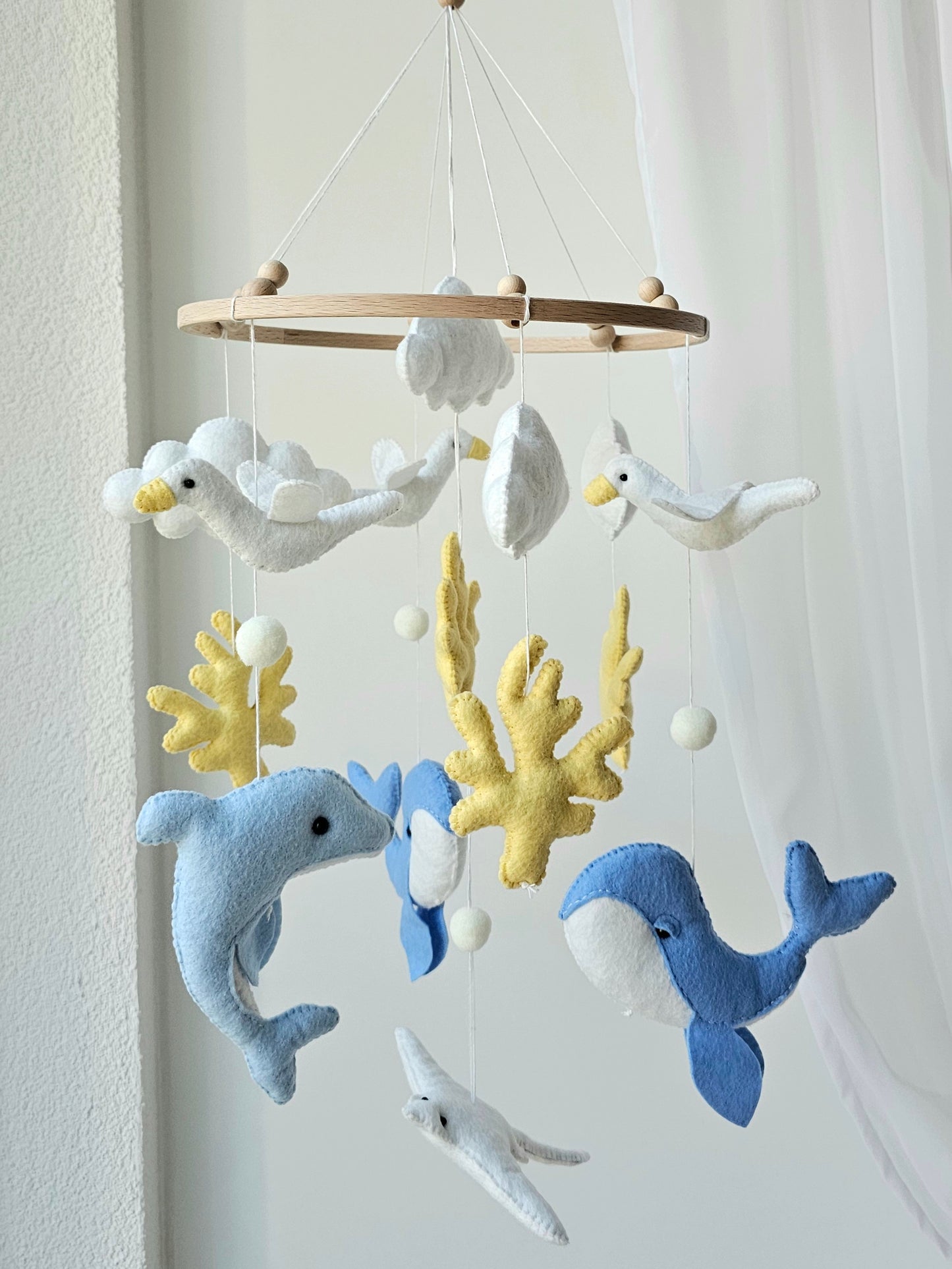 Baby Mobile Meer Liebe blau/gelb
