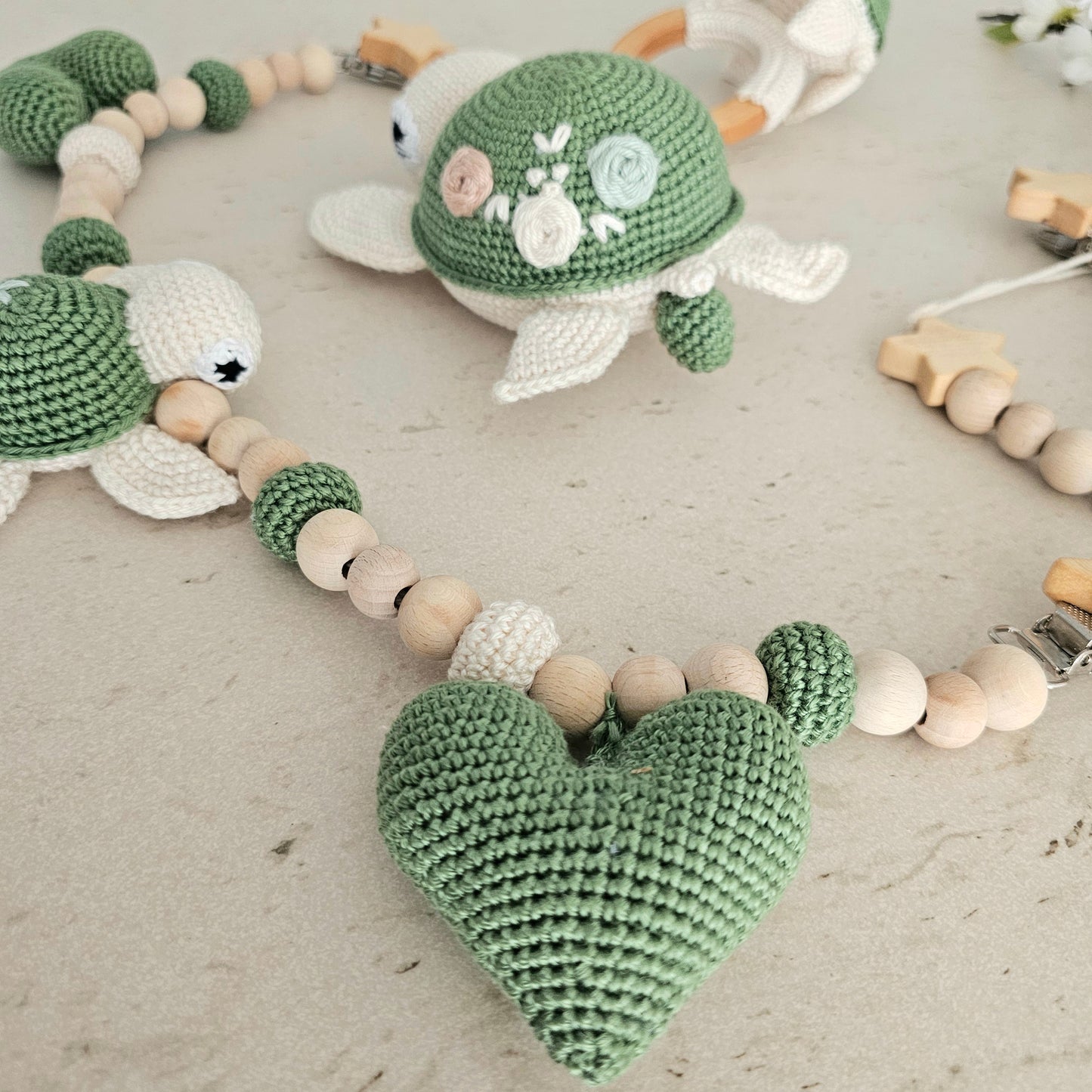 4er Set süsse Schildkröte grün