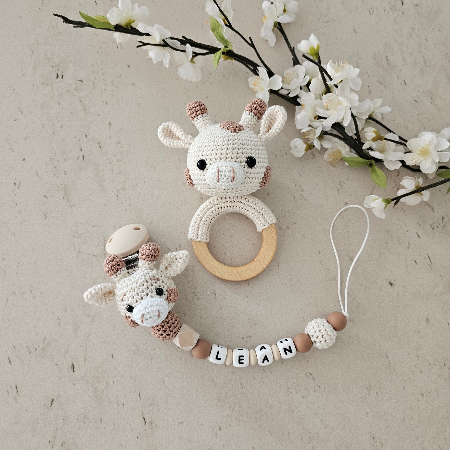 2er Set Crochet Liebe Giraffe