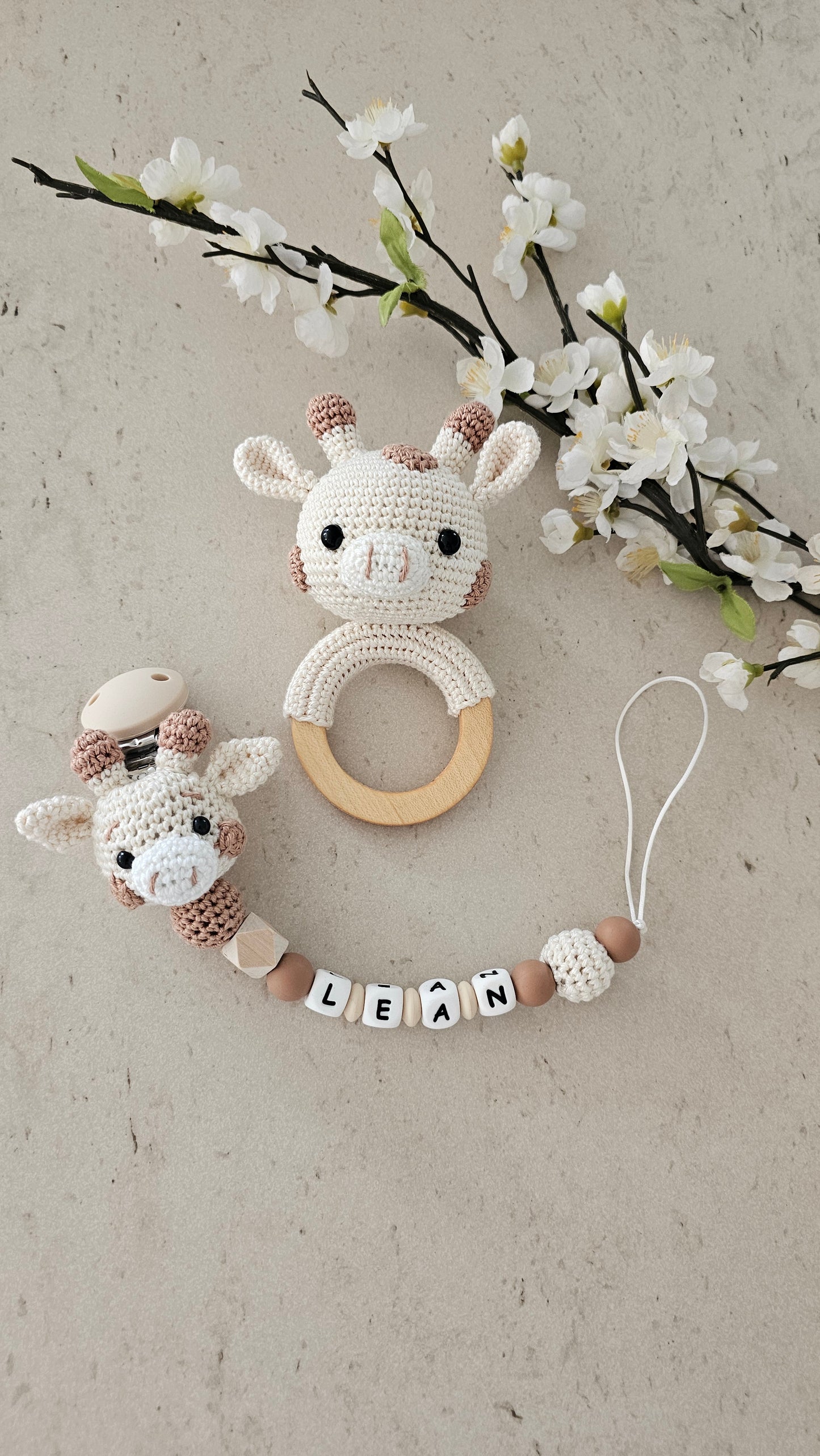 2er Set Crochet Liebe Giraffe