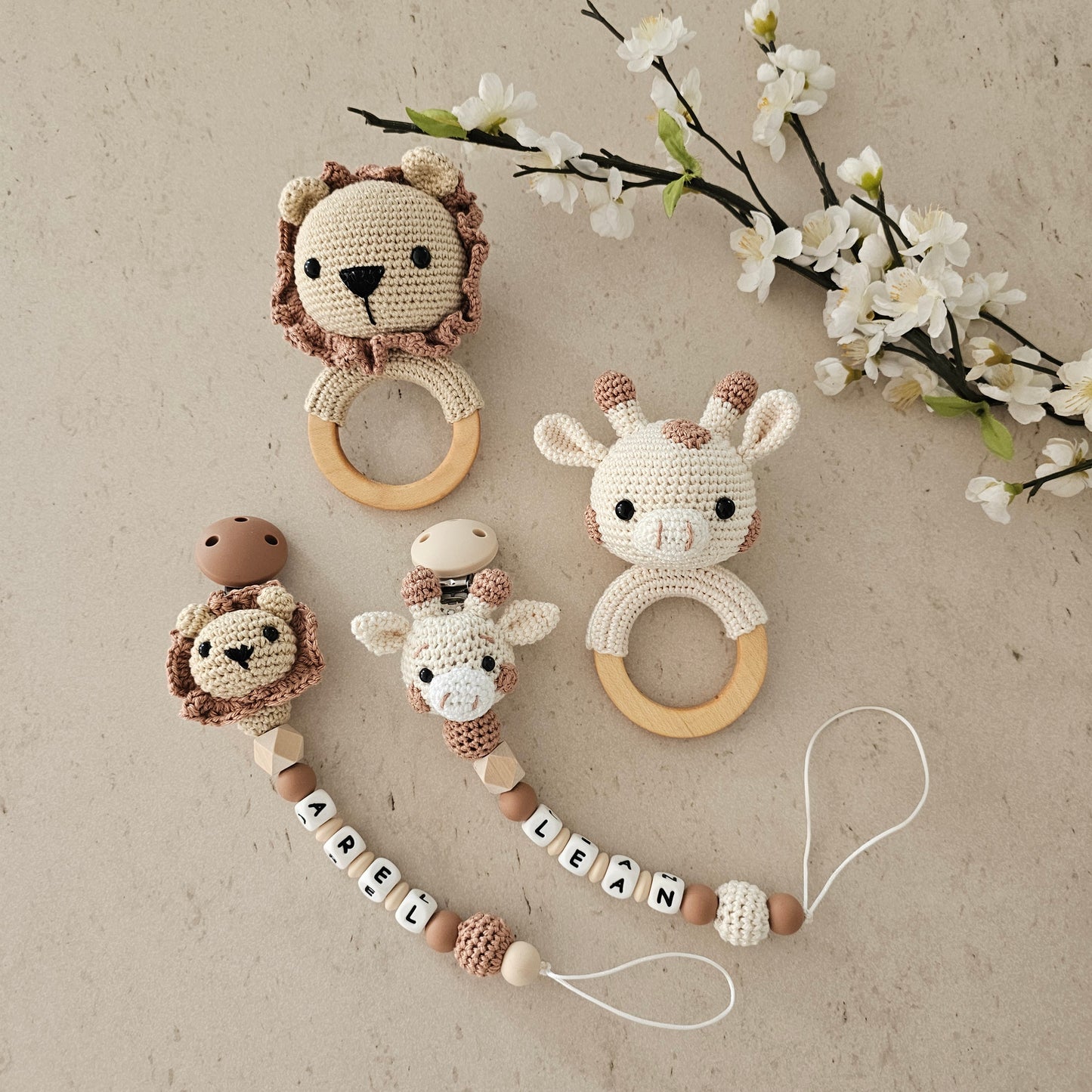 2er Set Crochet Liebe Giraffe